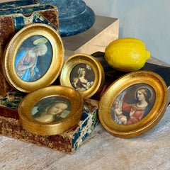 Collectional di quattro cornici d'arte italiane in Wood Florentine, anni '60 circa