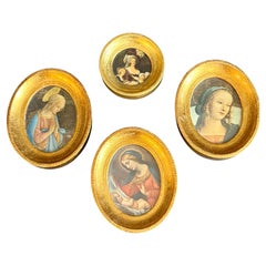 Collectional di quattro cornici d'arte italiane in Wood Florentine, anni '60 circa