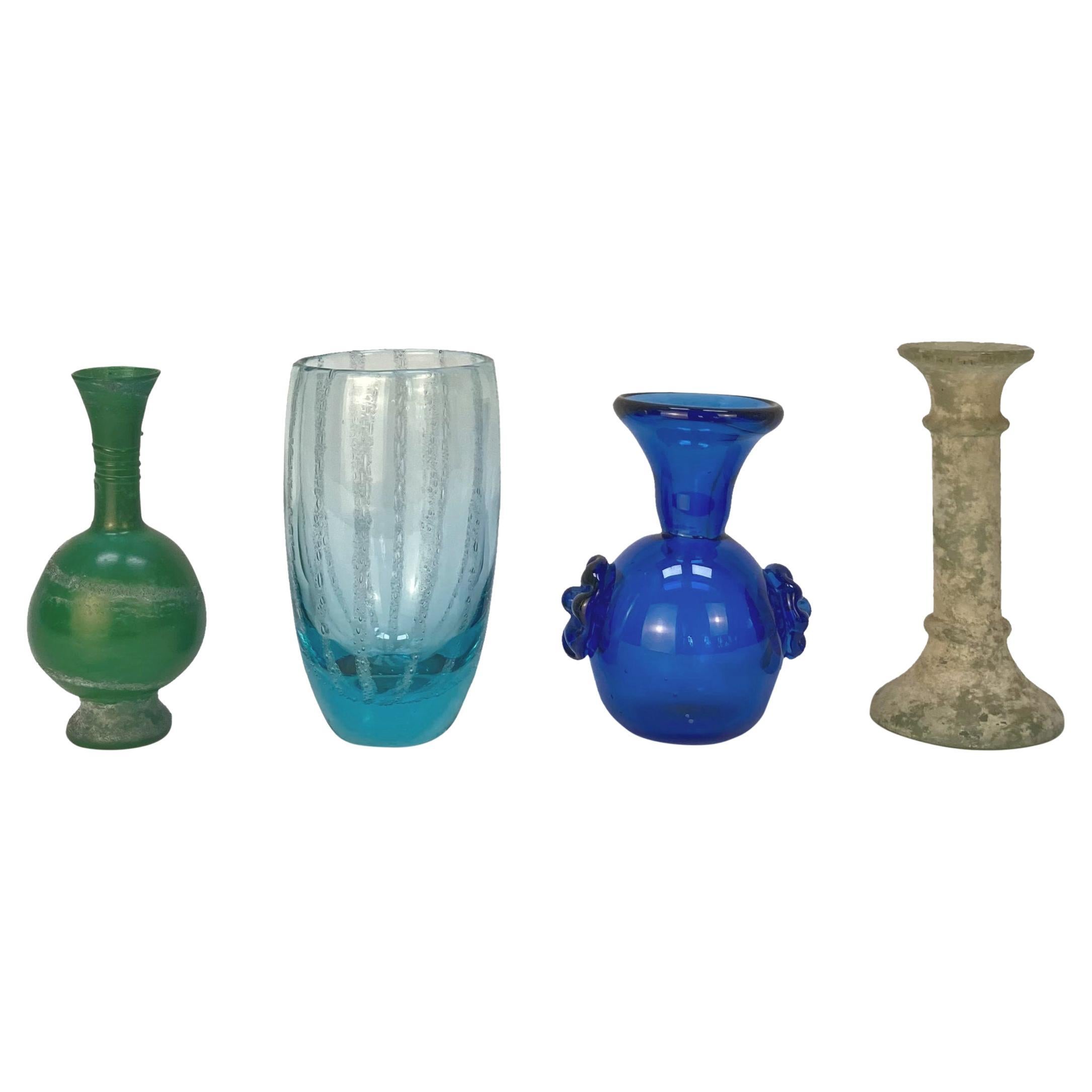 Collection'S di quattro oggetti in vetro italiani