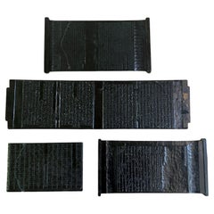 Collection of Four Japanese Wood Print Blocks Meiji Period