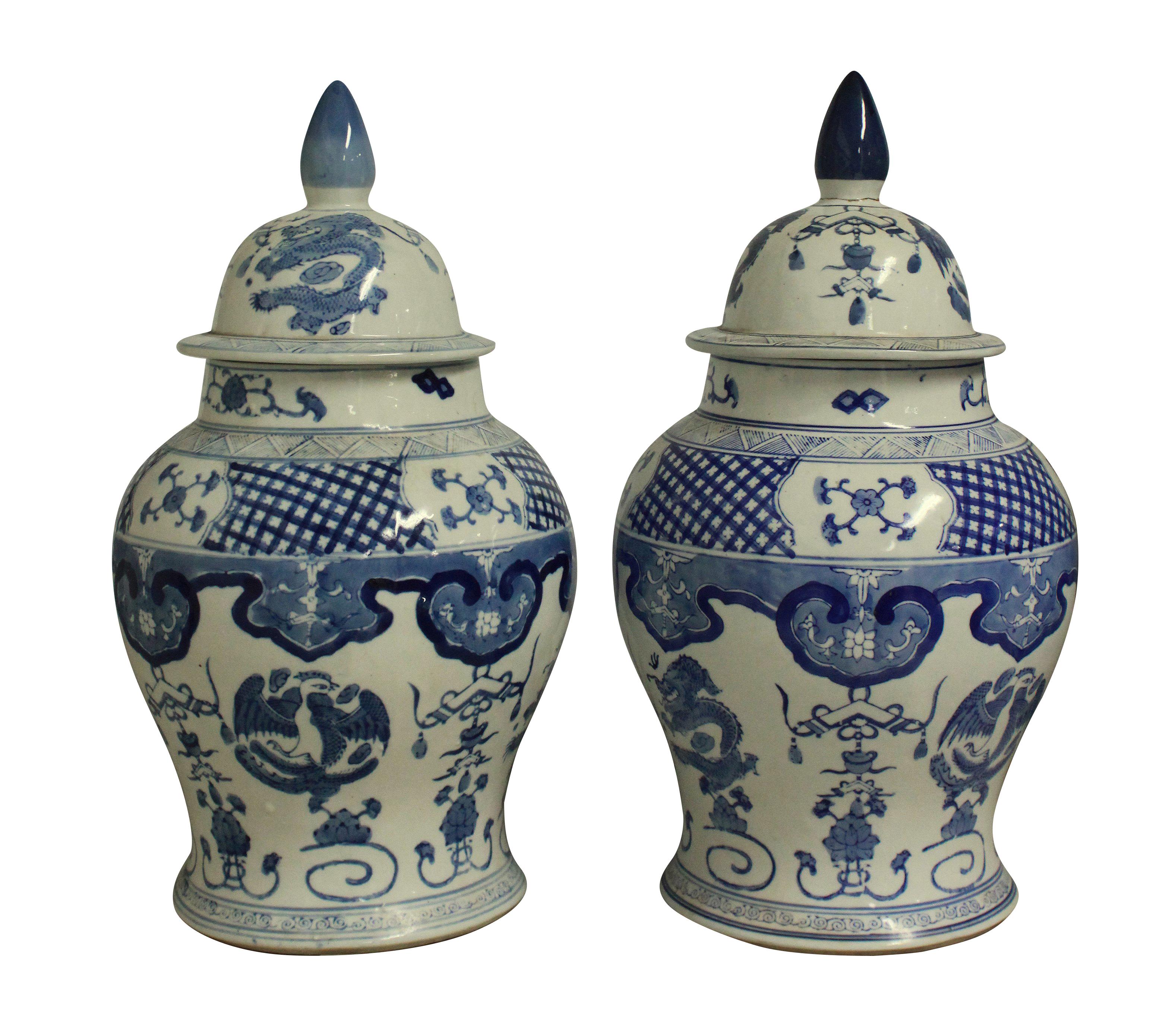 Collection of Four Large Chinese Vase with Covers 1