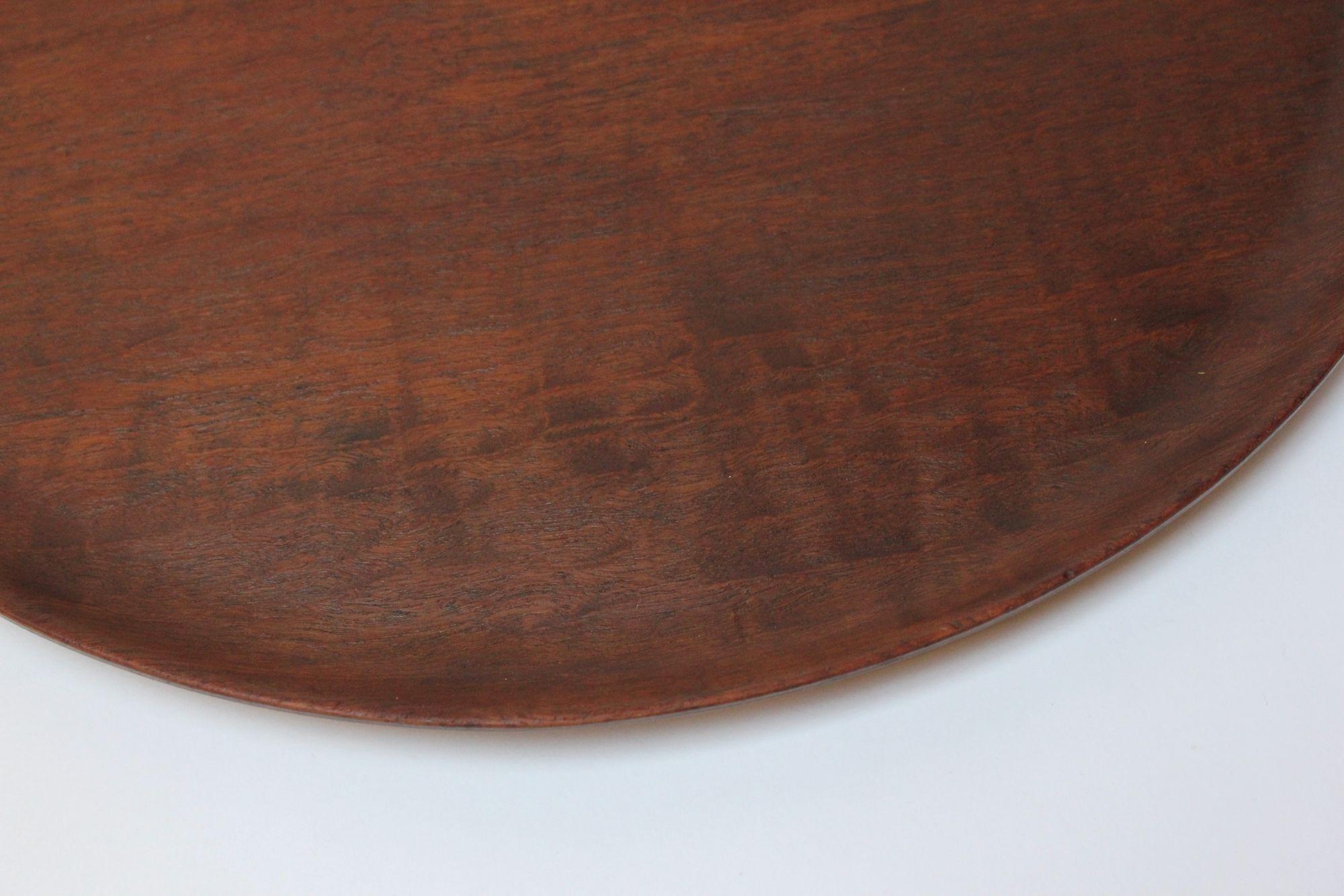 Collection of Four Large Swedish Modern Round Teak Trays For Sale 5