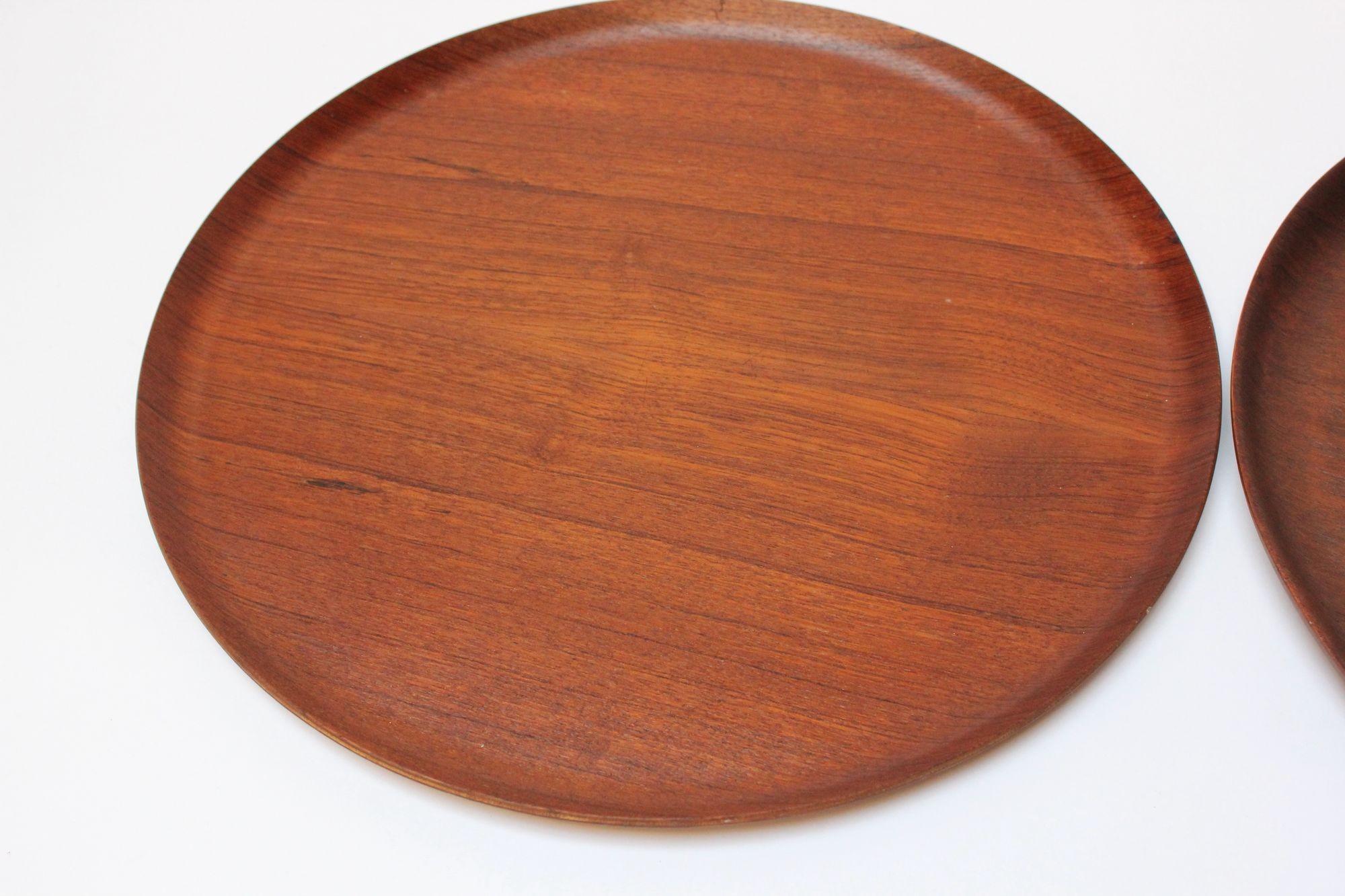 dark wood round tray