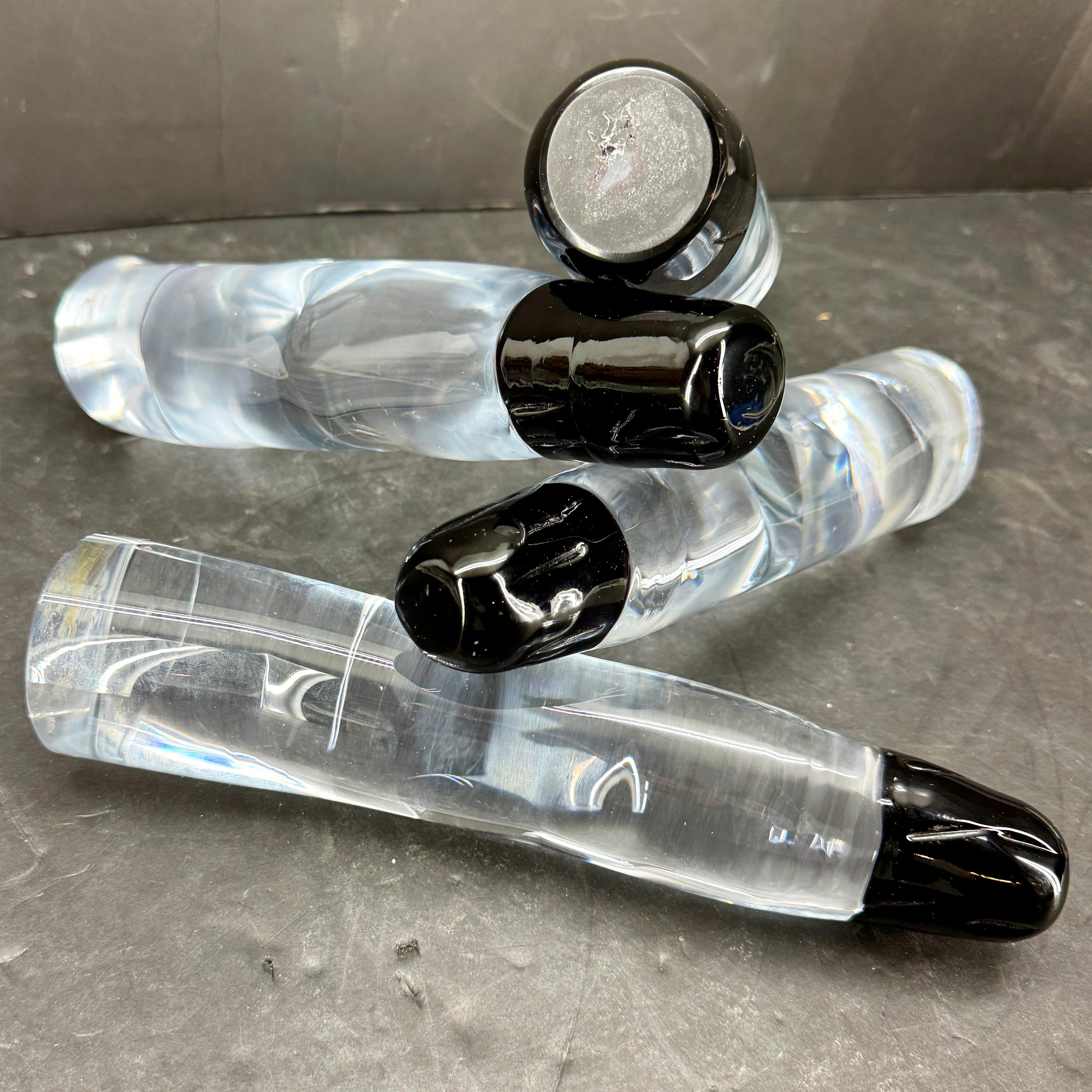 Vetro Collection'S di quattro sculture a bastone in vetro della metà del secolo scorso in vendita