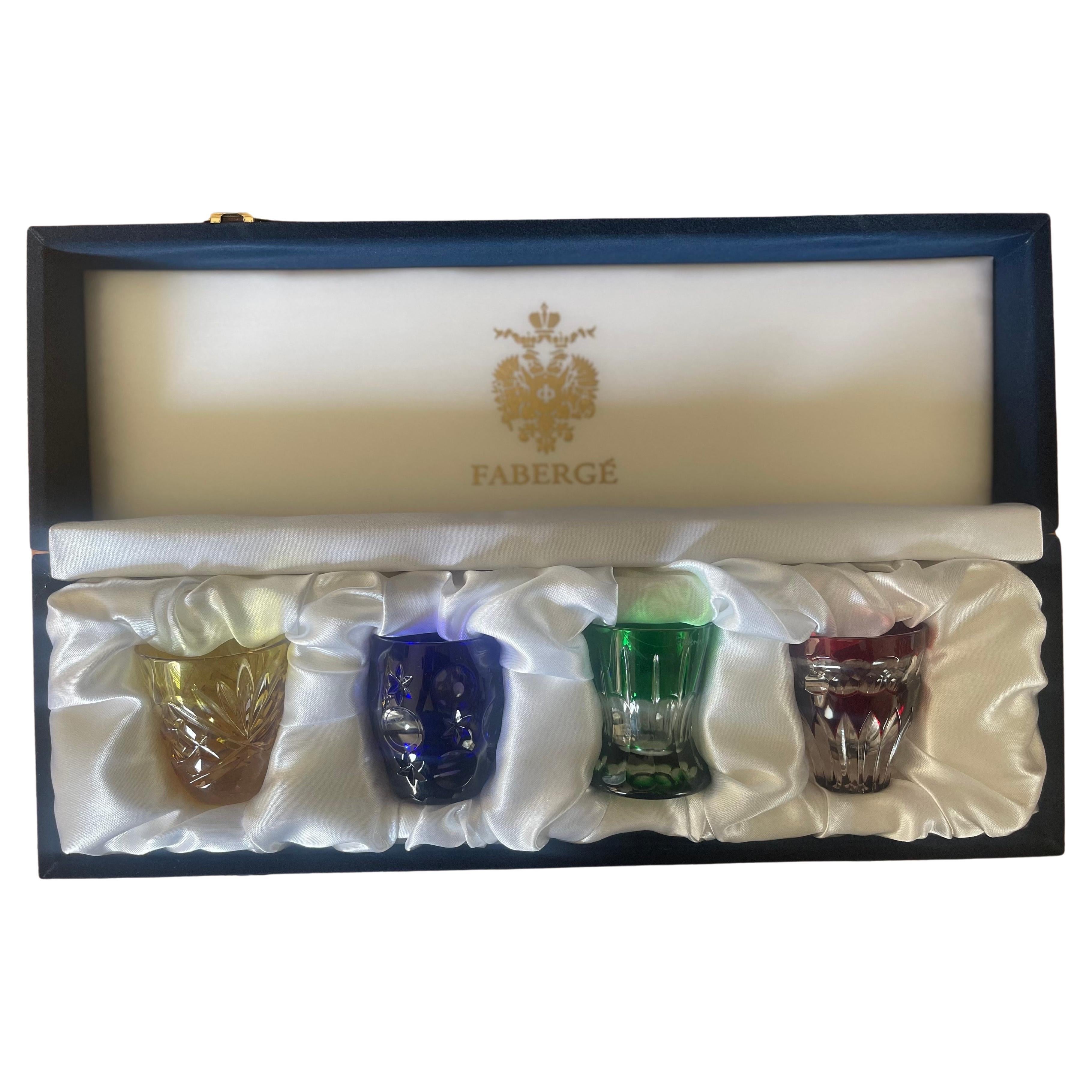 Collection of Four Miniature Imperial Glasses and Case by The House of Faberge 7
