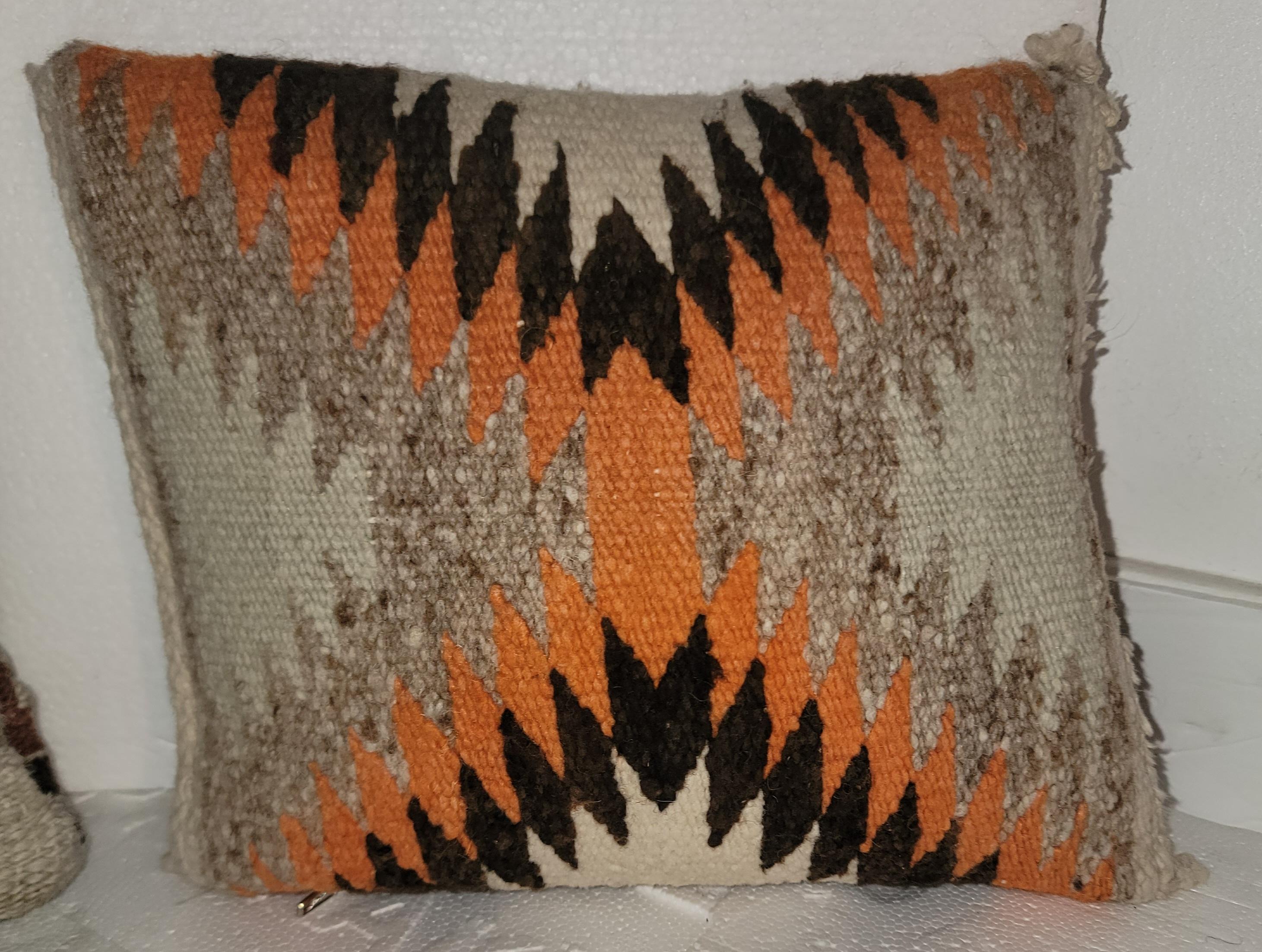Hand-Woven Collection of Four Navajo Sampler Pillows For Sale