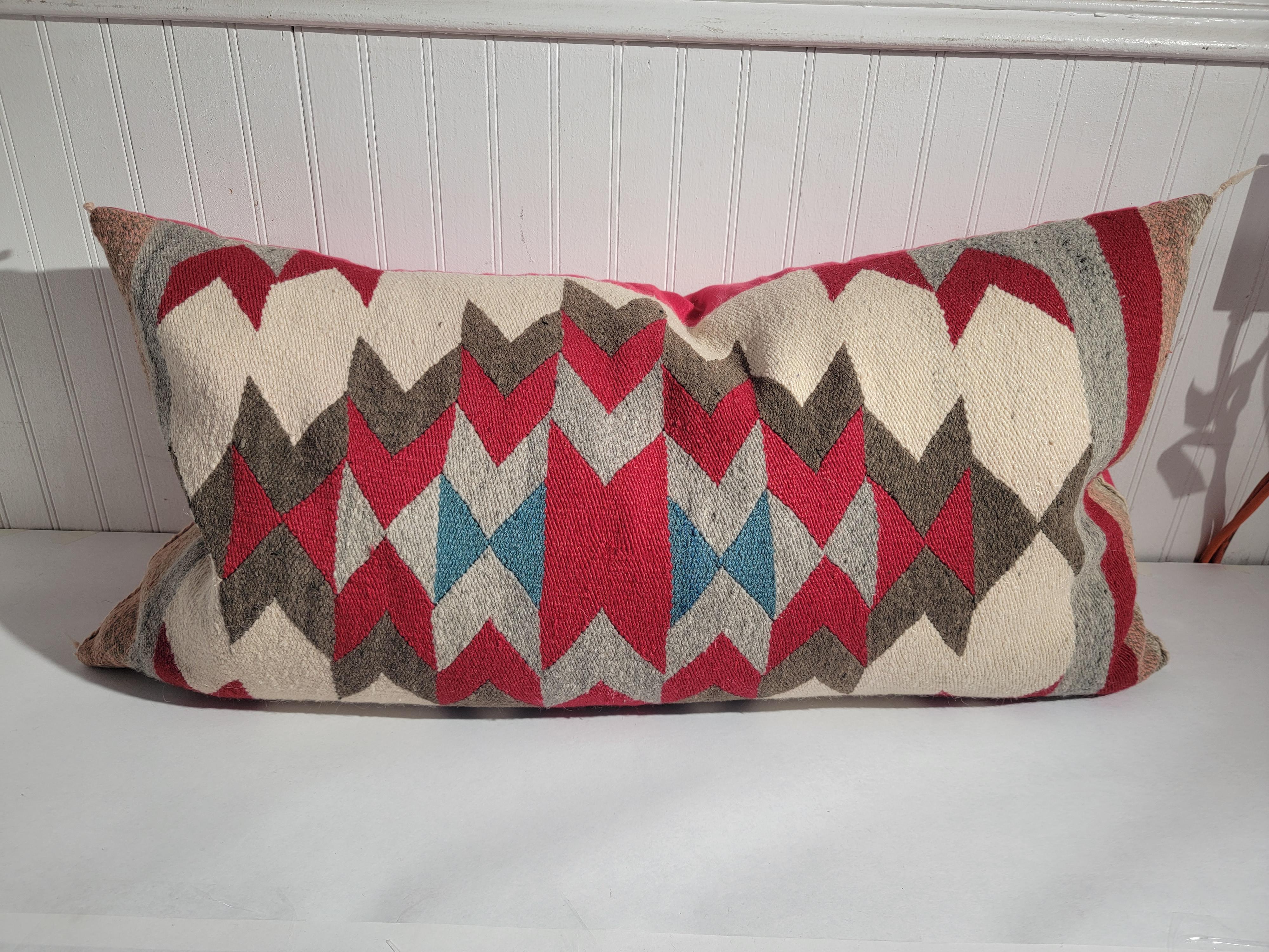 Wool Collection of Four Navajo Weaving Bolster Pillows -4  For Sale