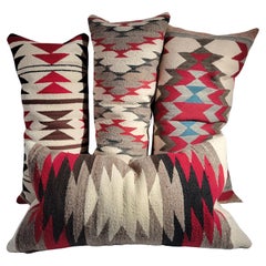 Collection of Four Navajo Weaving Bolster Pillows -4 