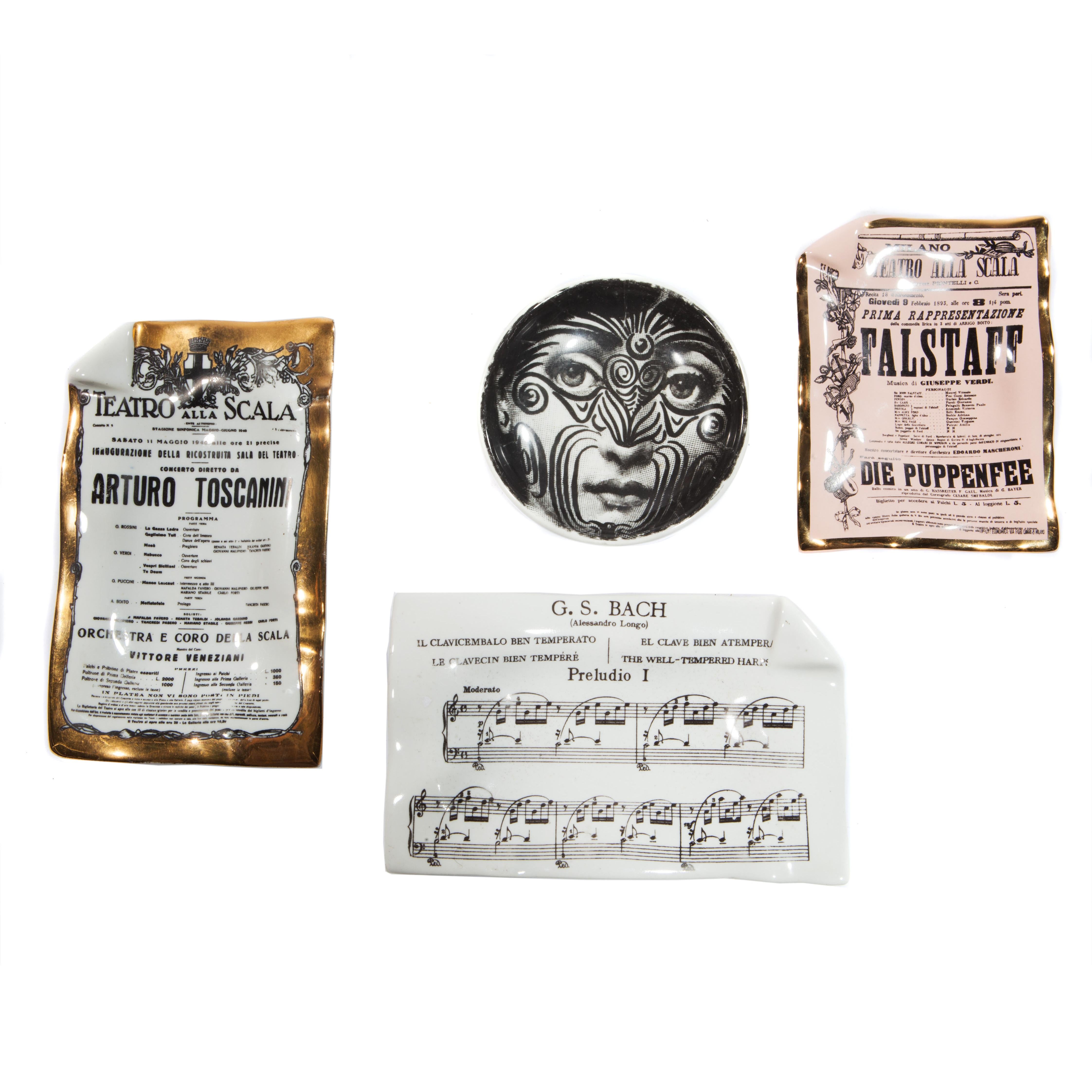 Collection of Four Objects by Piero Fornasetti, circa 1960s
