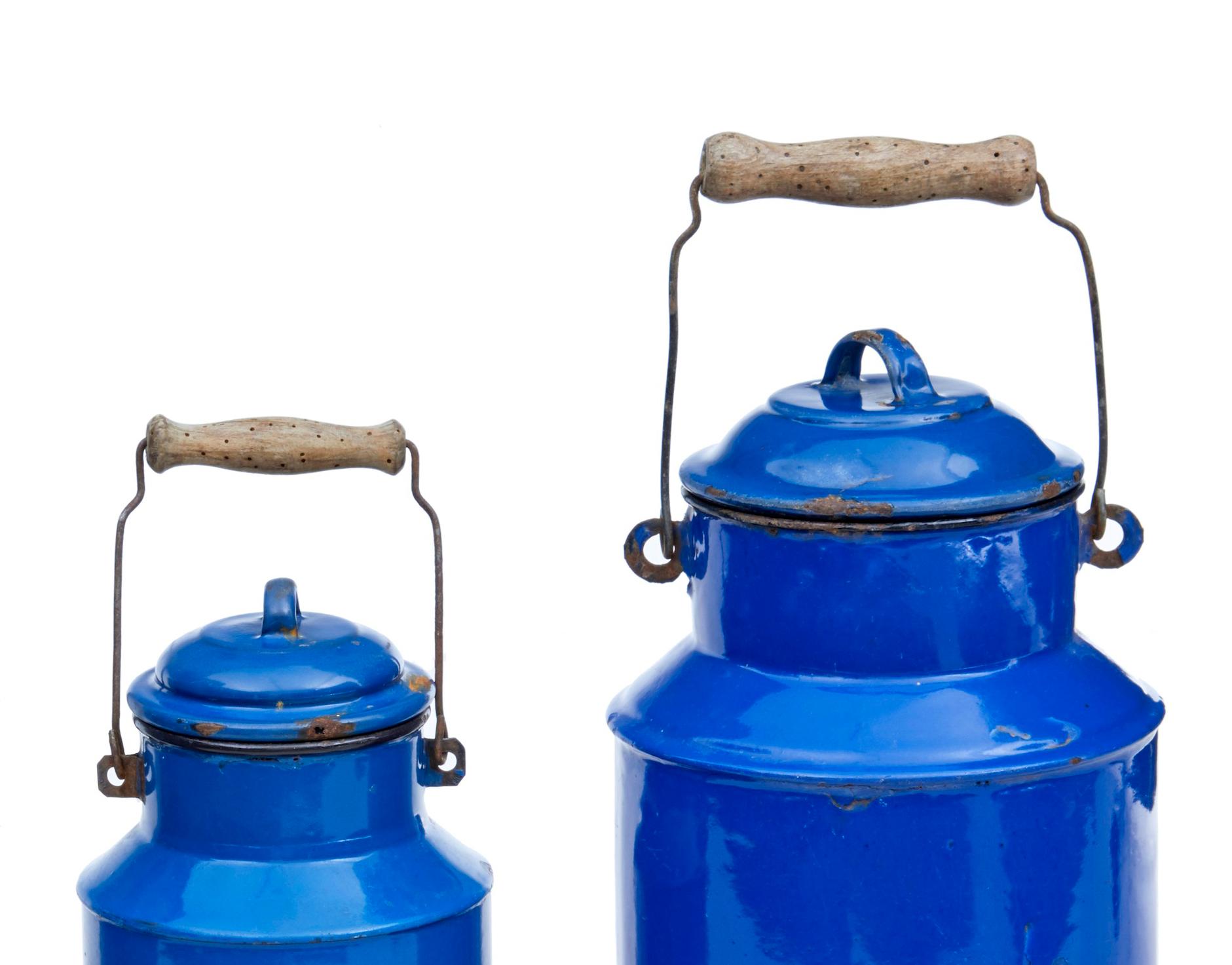 Rustic Collection of Four Pieces of Hungarian Enamelware by Bonyhad