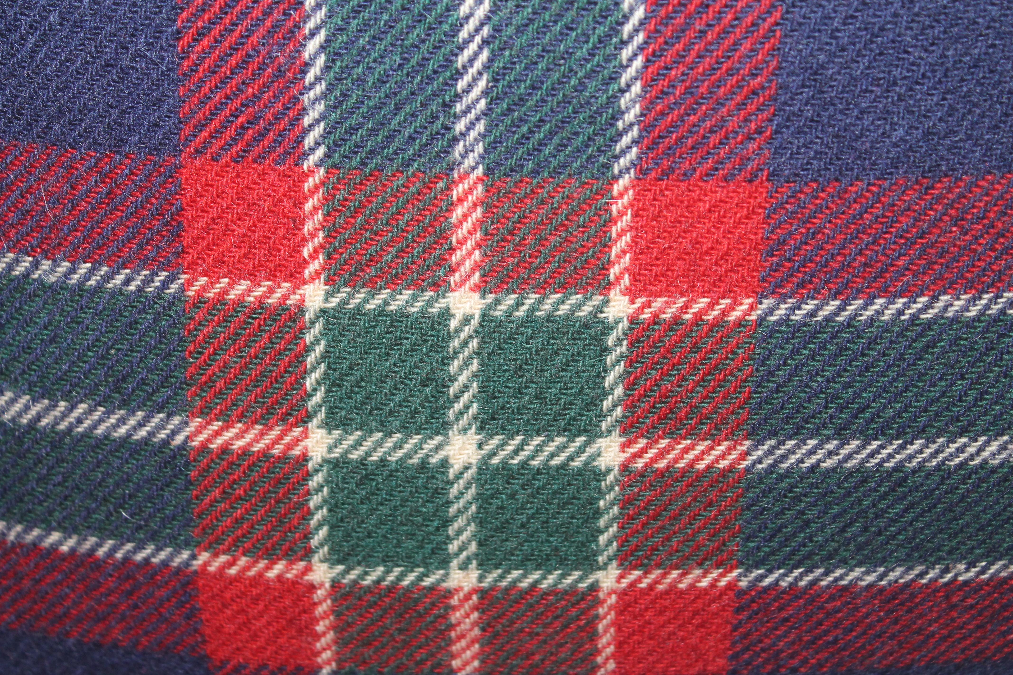 Collection of Four Plaid Blanket Pillows / 4 In Good Condition In Los Angeles, CA