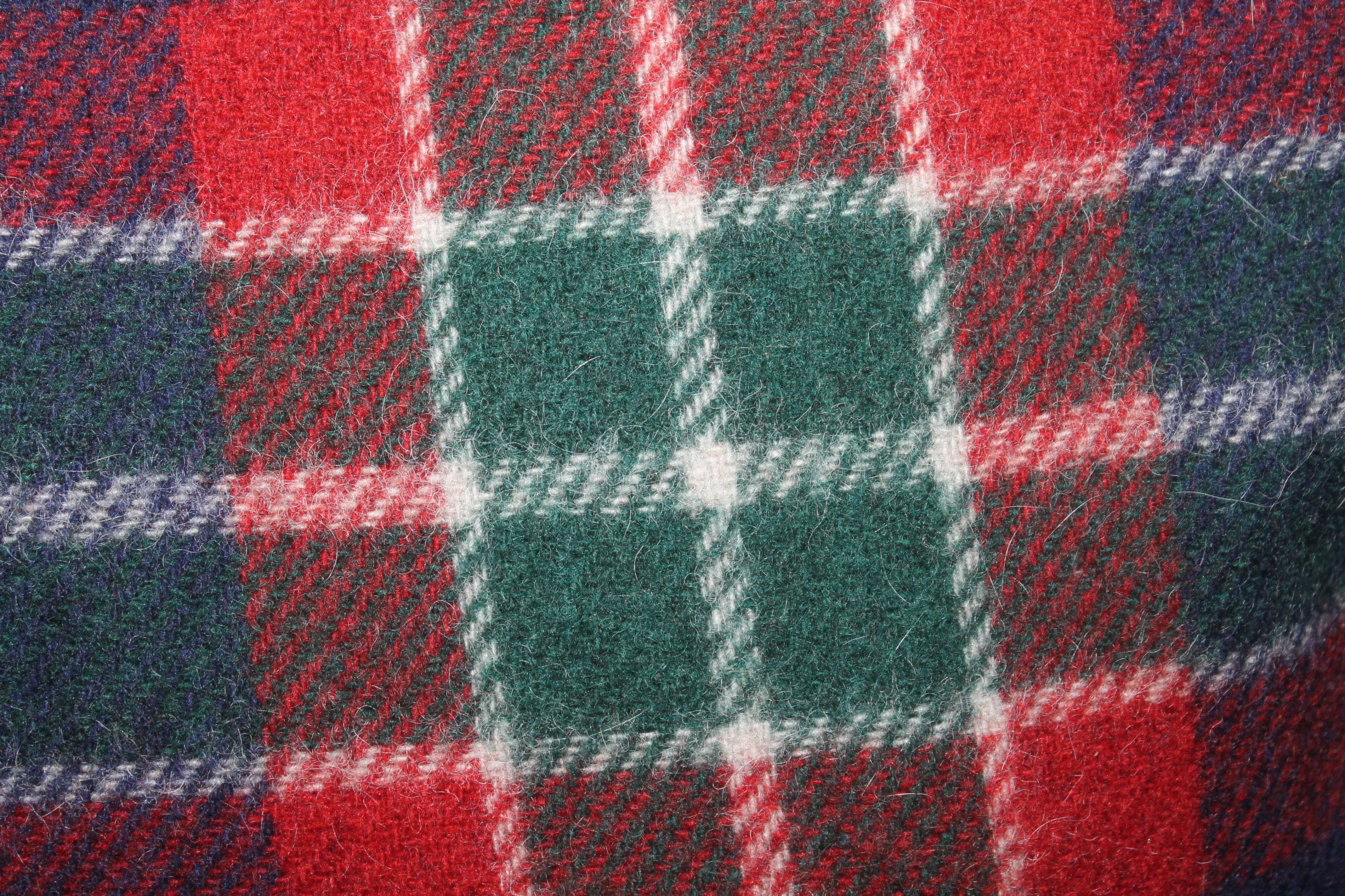 20th Century Collection of Four Plaid Blanket Pillows / 4