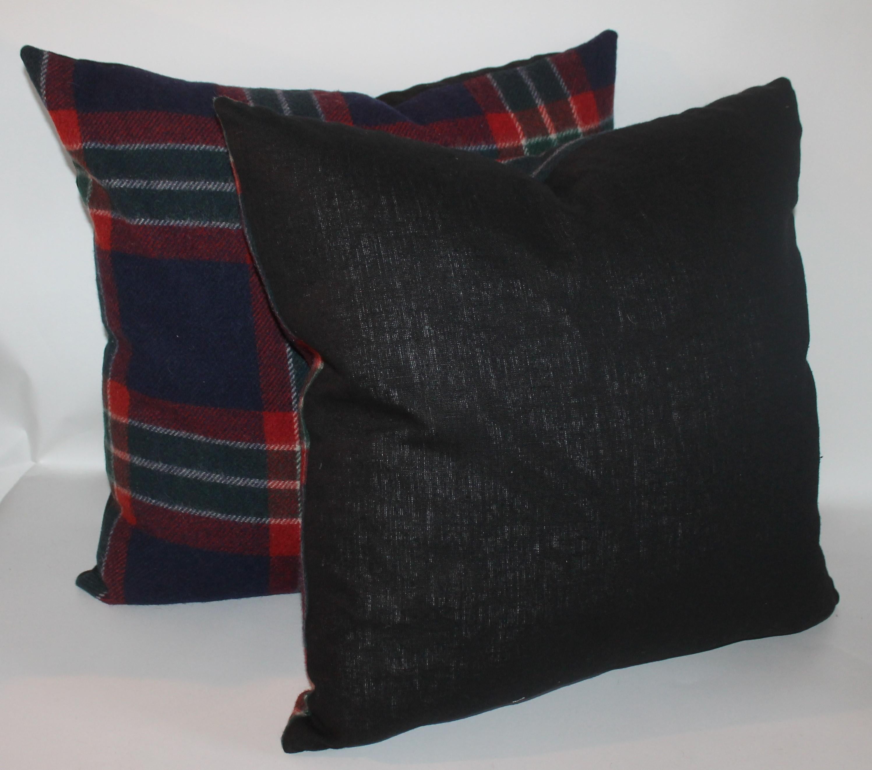 Collection of Four Plaid Blanket Pillows / 4 1