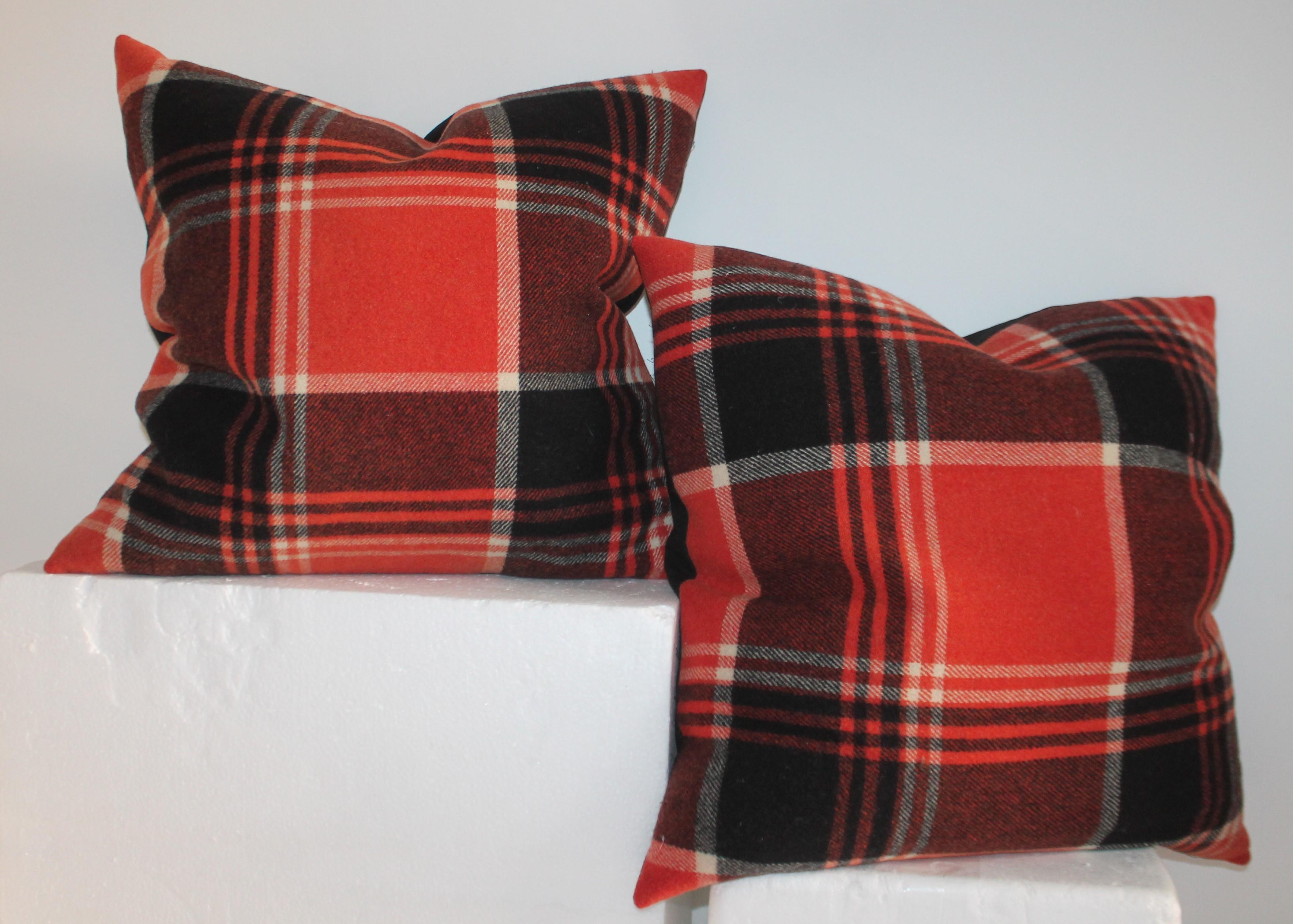 Adirondack Collection of Four Plaid Blanket Pillows