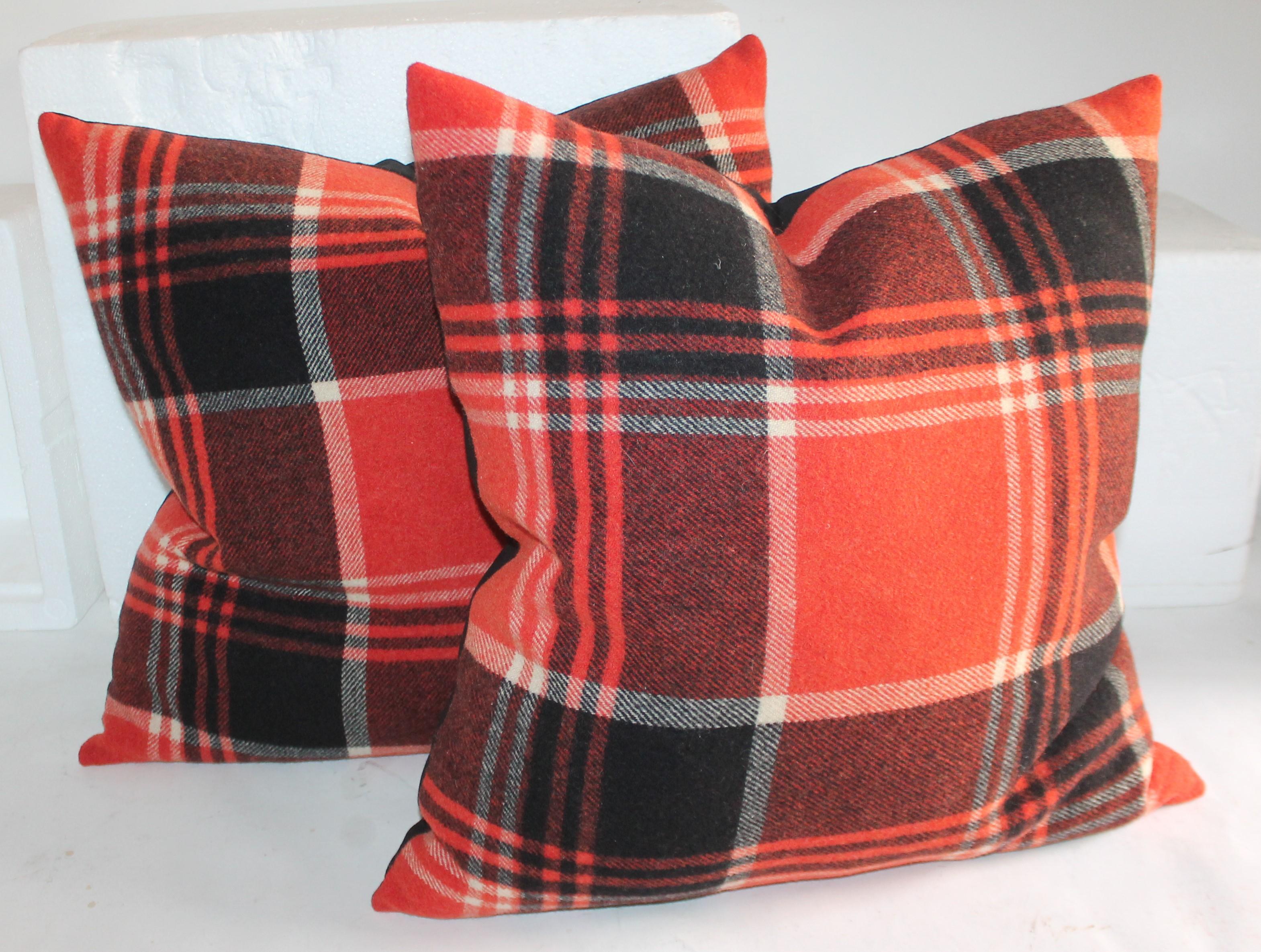 American Collection of Four Plaid Blanket Pillows