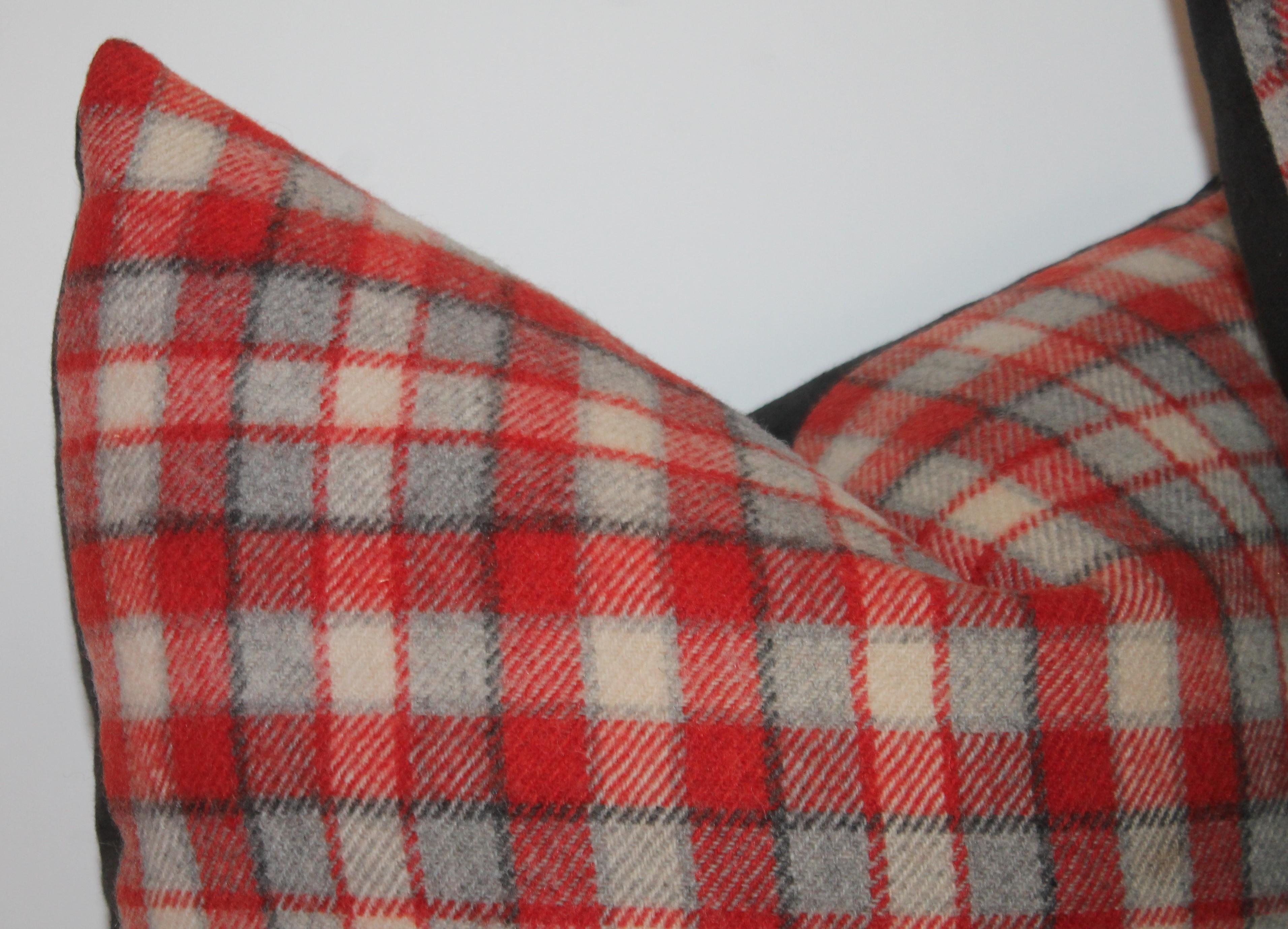 American Collection of Four Plaid Camp Blanket Pillows For Sale