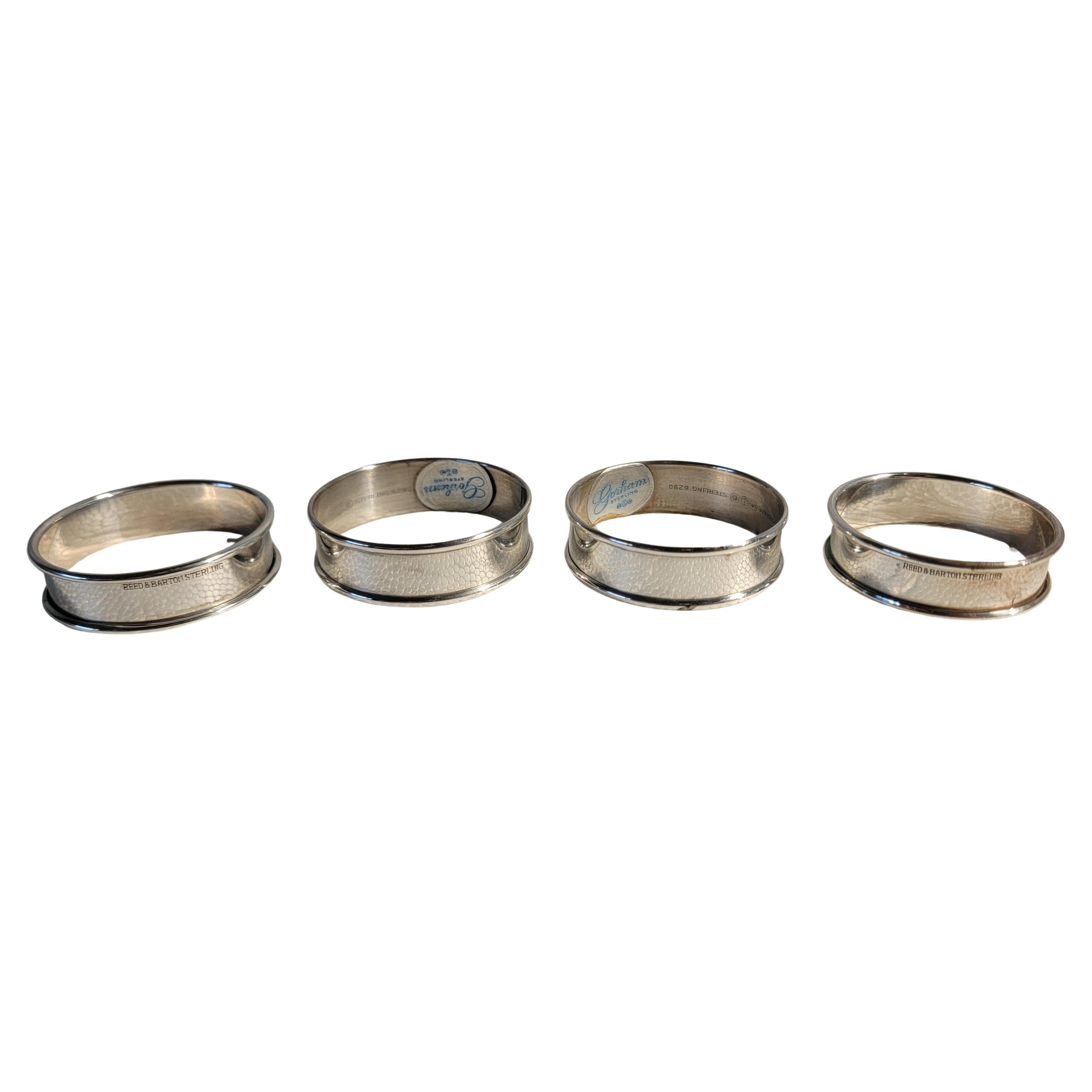 Collezione di quattro porta tovaglioli in Sterling -4