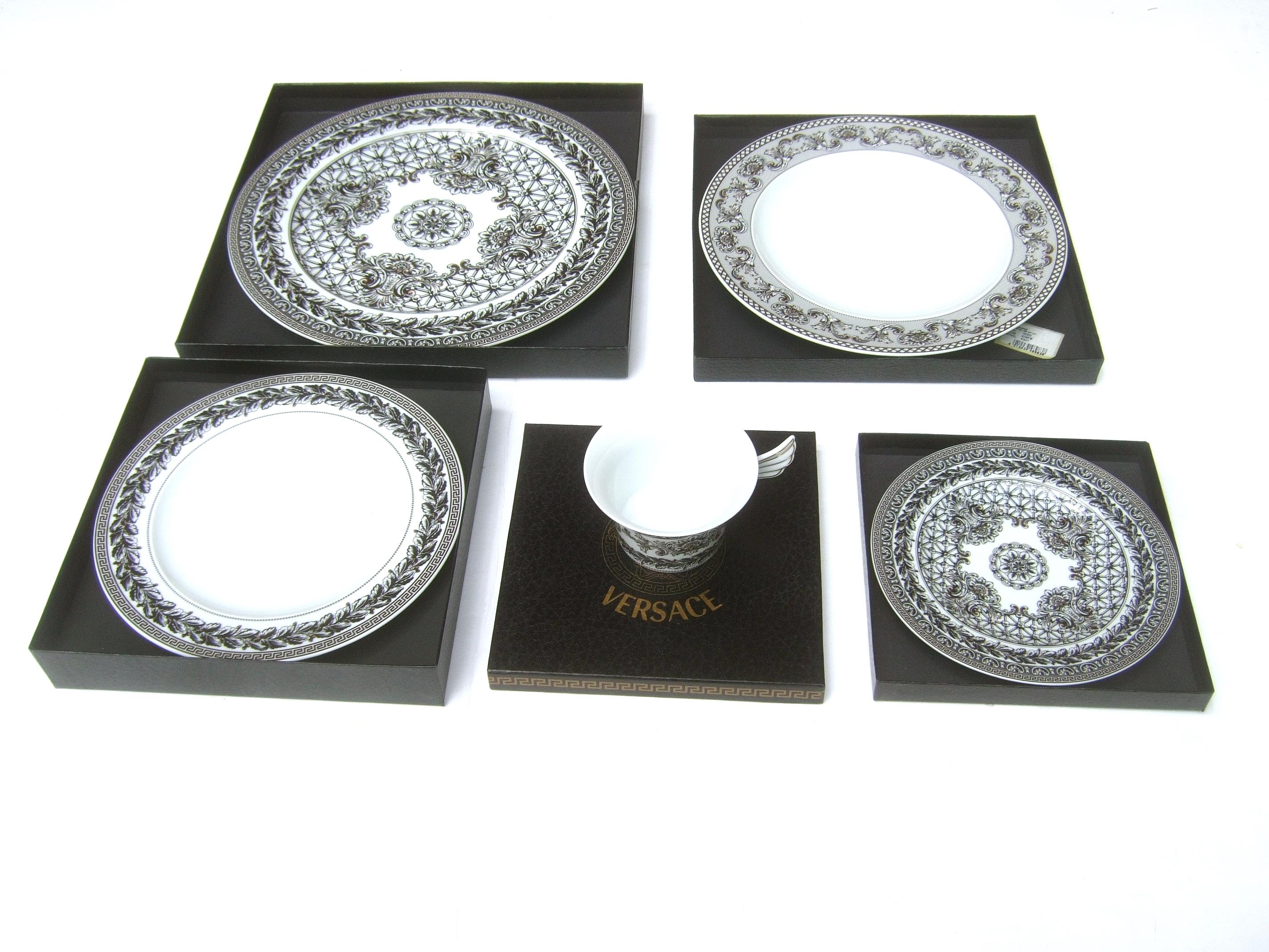 Collection of Four Versace for Rosenthal Porcelain Dining Plates circa 1990s 12