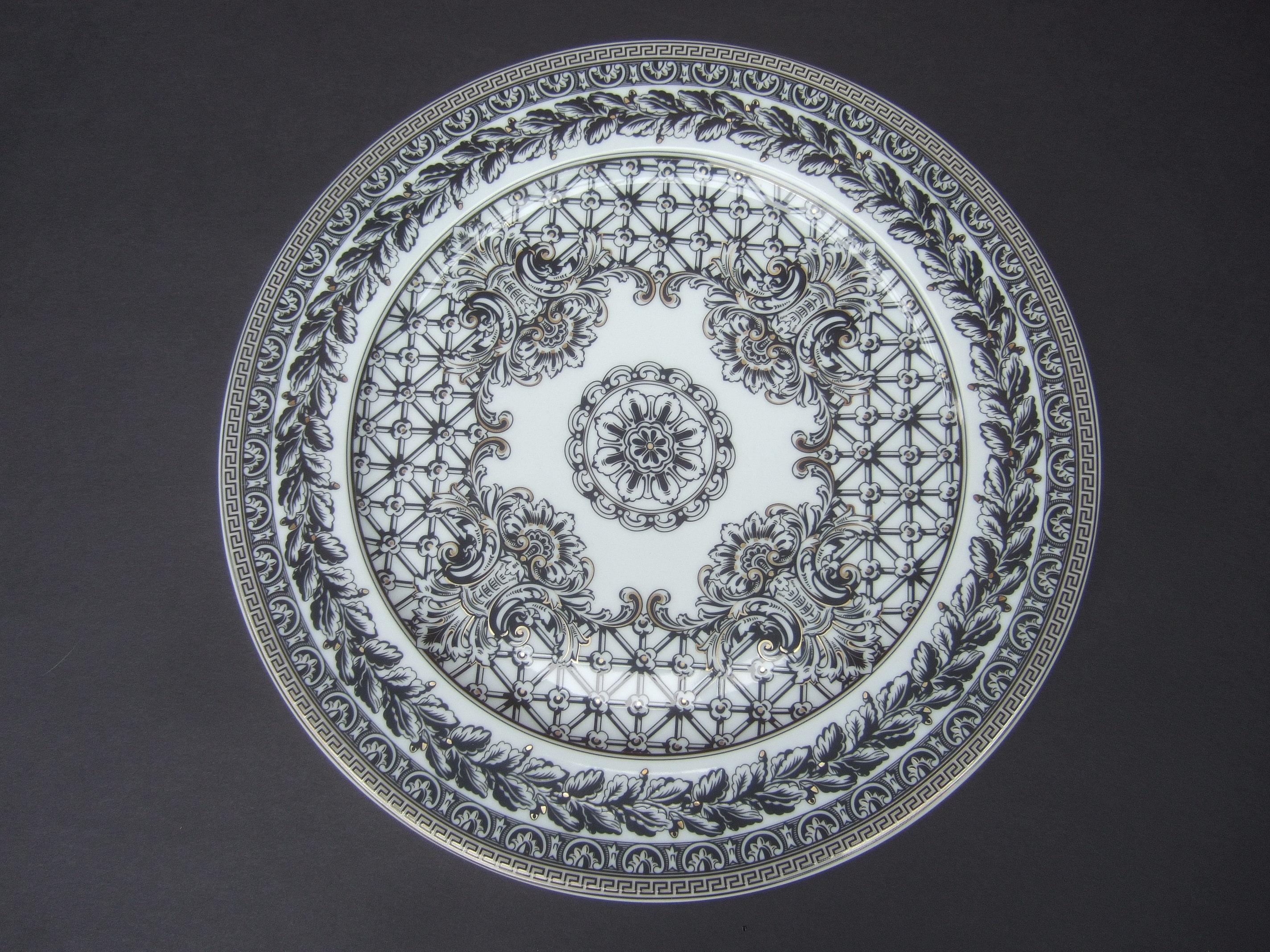 Collection of Four Versace for Rosenthal Porcelain Dining Plates circa 1990s In Good Condition In University City, MO