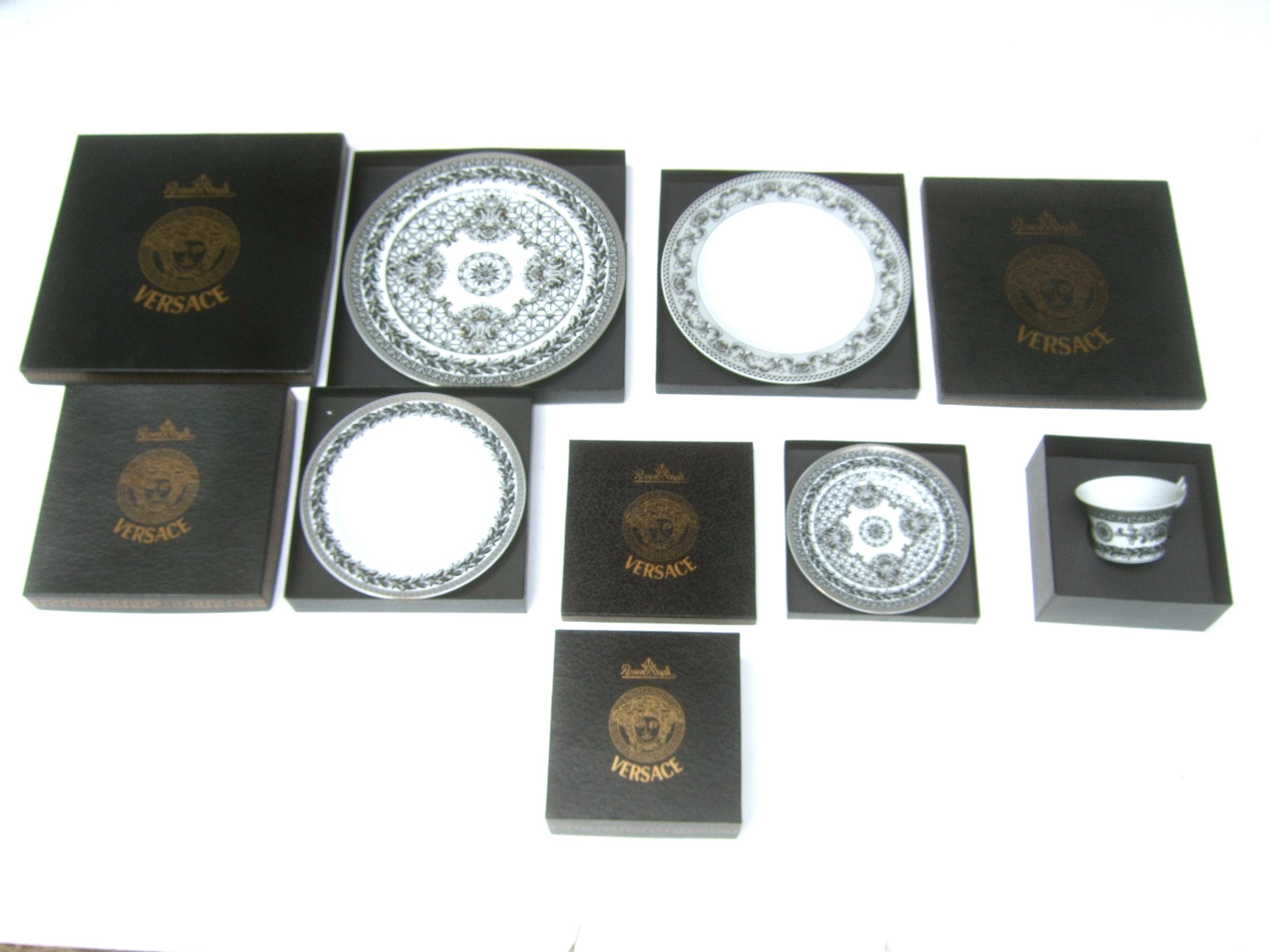 Collection of Four Versace for Rosenthal Porcelain Dining Plates circa 1990s 2