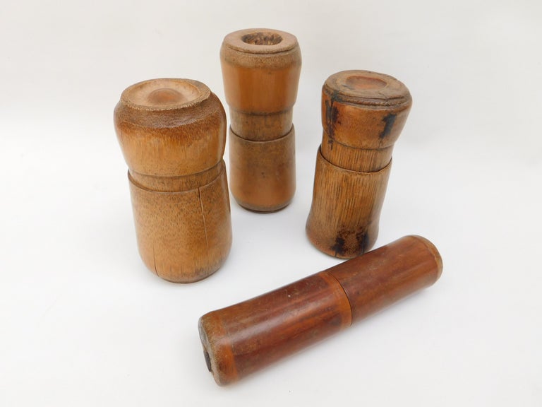 Collection of Four Vintage Bamboo Boxes at 1stDibs