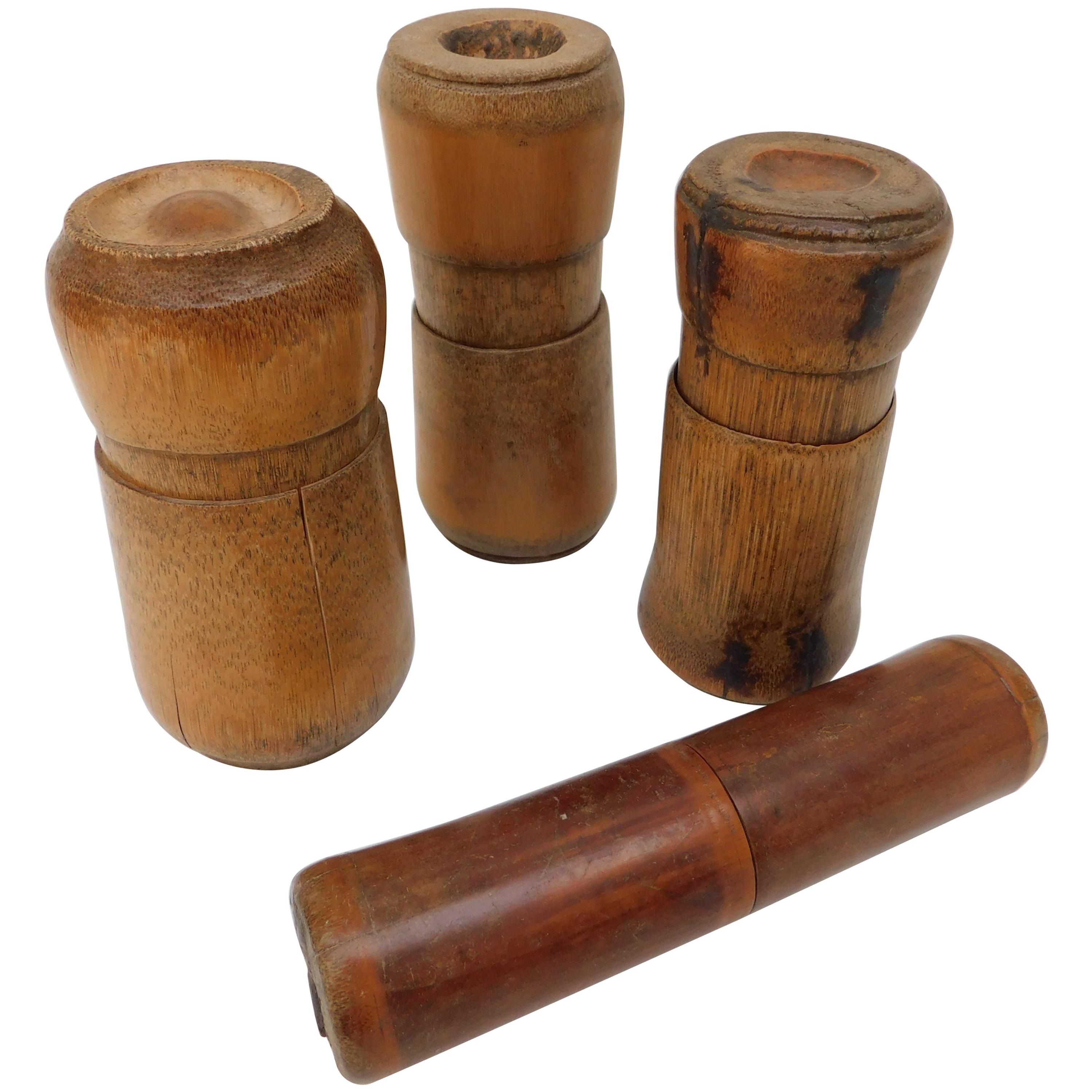 Collection of Four Vintage Bamboo Boxes