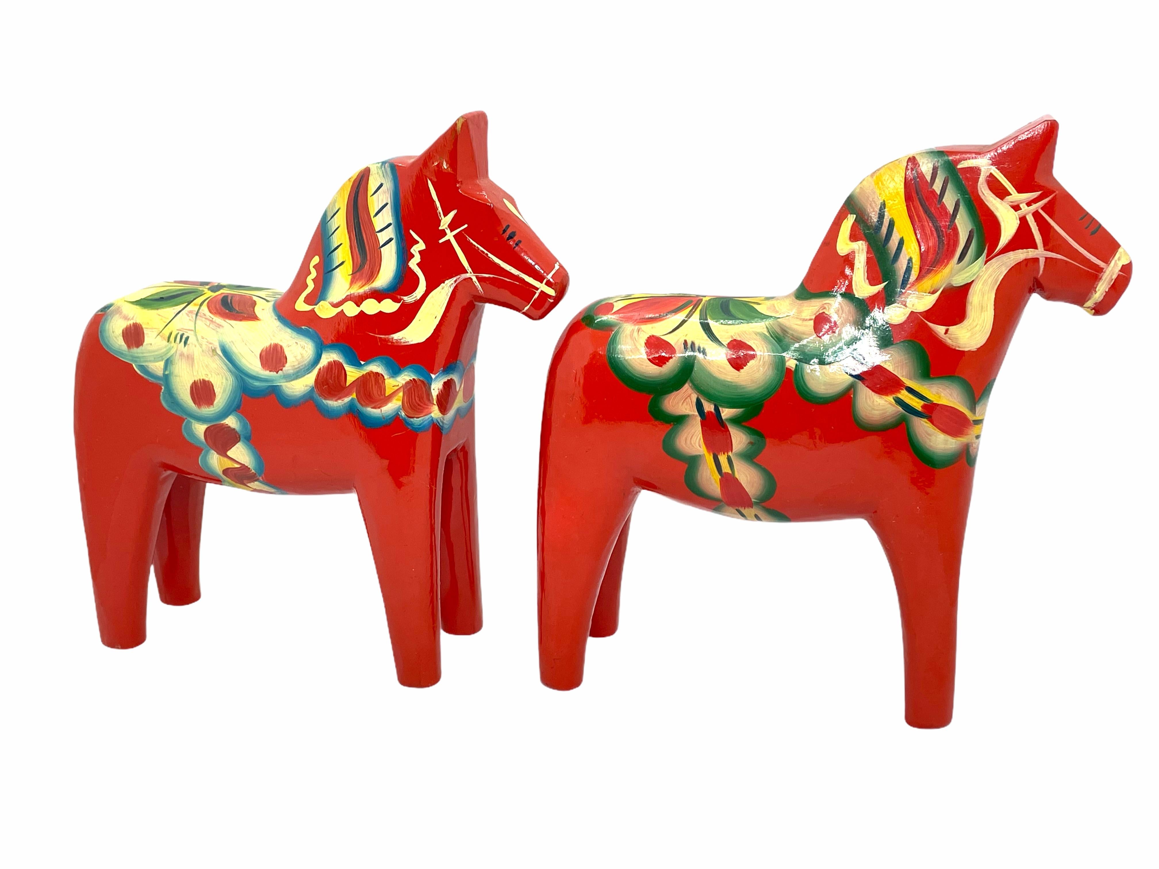 Collection of Four Vintage Swedish Dala Horses by Nils Olsson, Sweden Folk Art 5