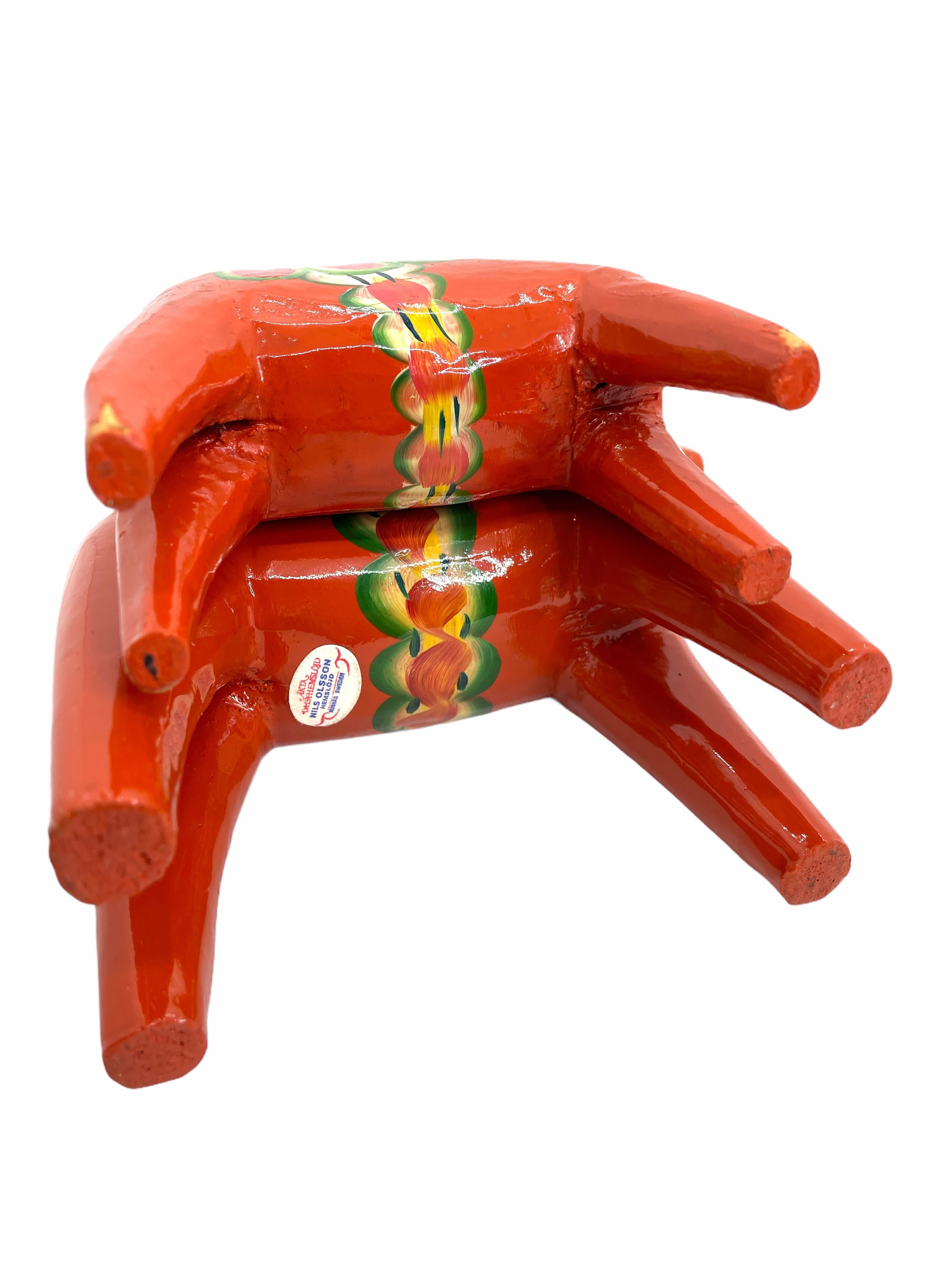 Collection of Four Vintage Swedish Dala Horses by Nils Olsson, Sweden Folk Art In Good Condition For Sale In Nuernberg, DE