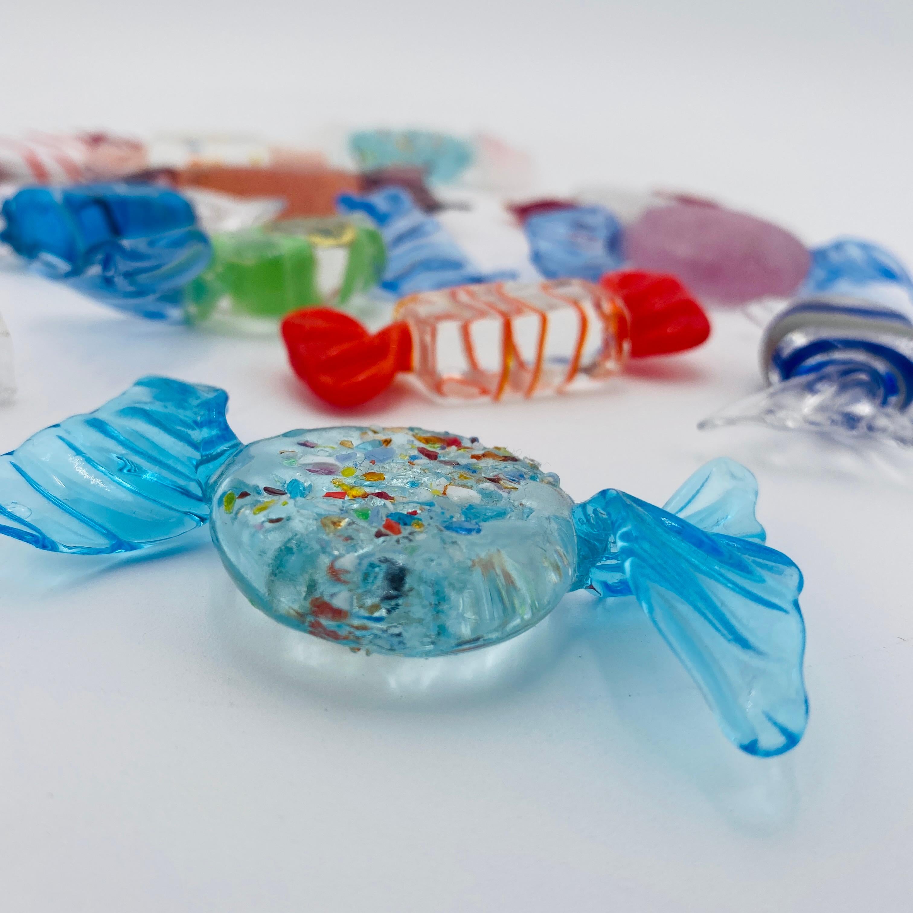 Collection'S di quattordici caramelle incartate in vetro artistico di Murano 1960s 5