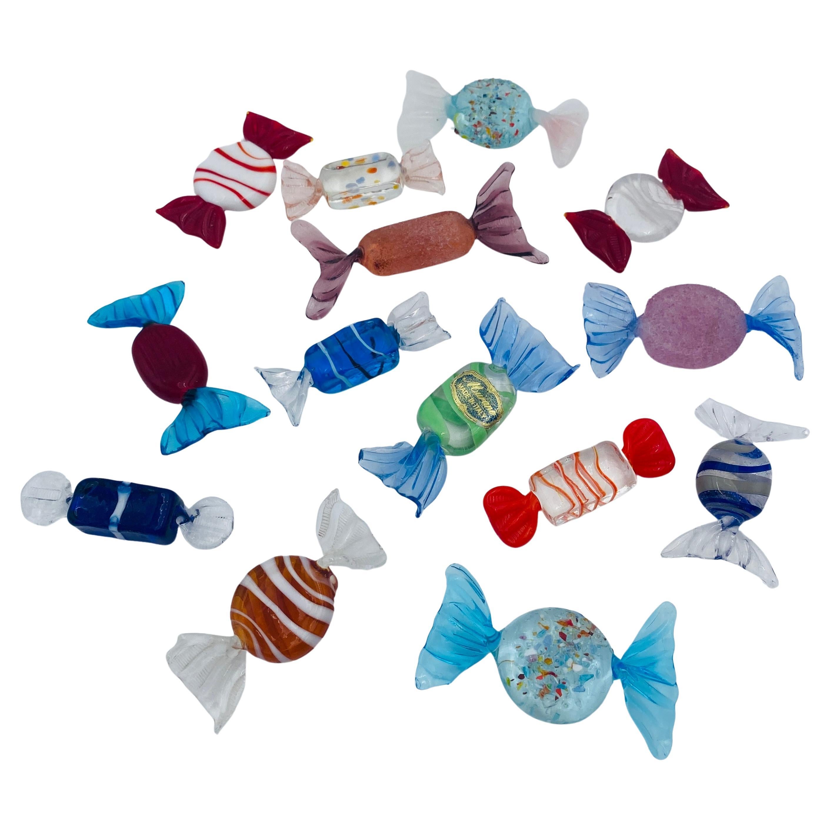 Collection'S di quattordici caramelle incartate in vetro artistico di Murano 1960s 8