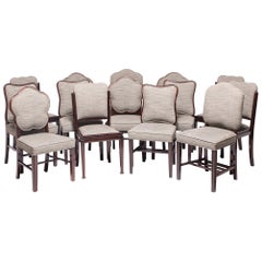 Collection of Fourteen Shanghai Deco Rosewood Dining Chairs