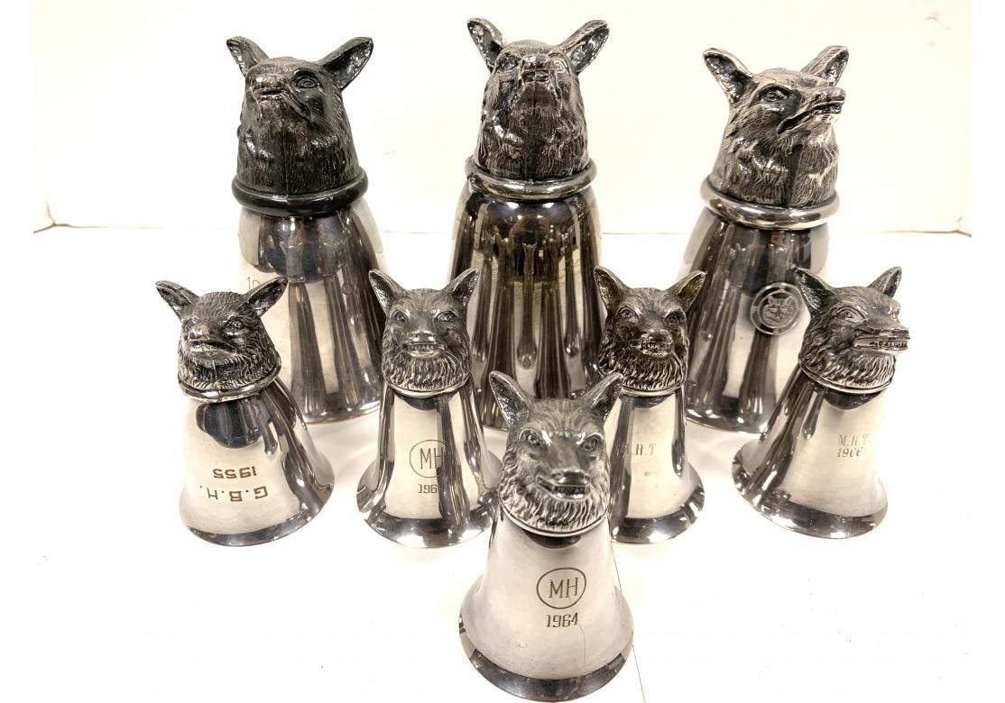 Collection Of Fox Head Stirrup Trophy Cups  13
