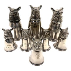 Collection Of Fox Head Stirrup Trophy Cups 