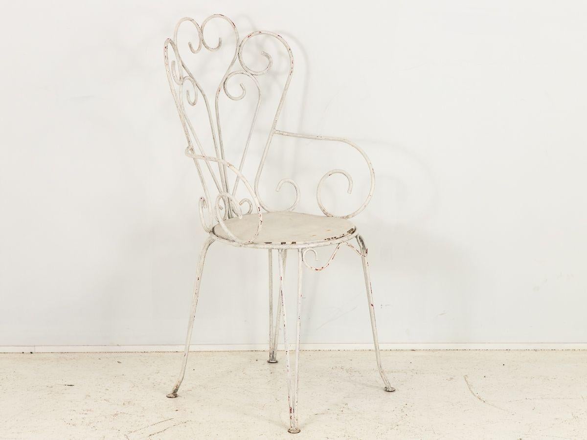 Collection of French Bistro Garden Chairs, Mid-20th Century, Set of Four 6