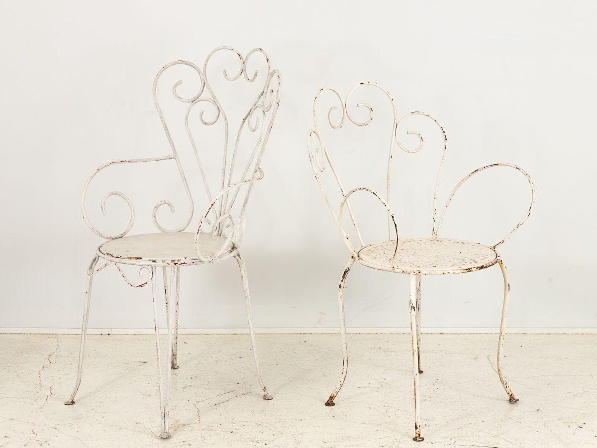 Collection of French Bistro Garden Chairs, Mid-20th Century, Set of Four 7