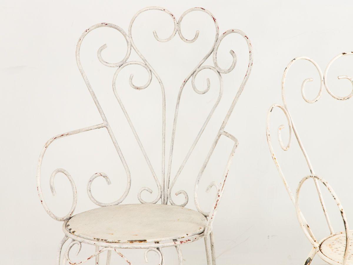 Collection of French Bistro Garden Chairs, Mid-20th Century, Set of Four 9