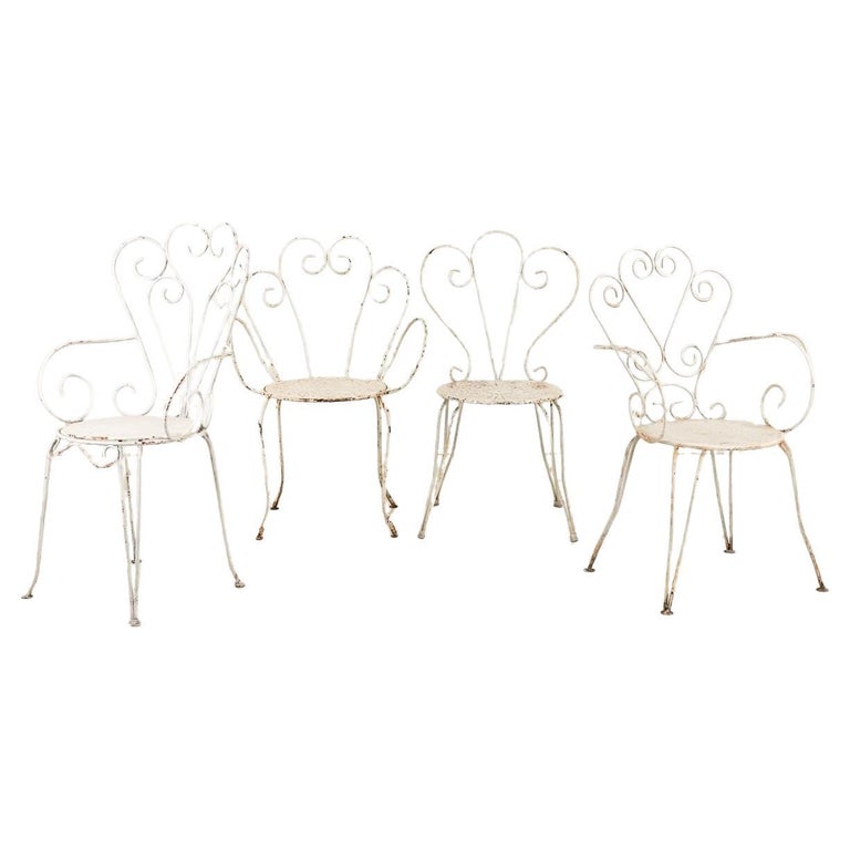Collection of French Bistro Garden Chairs, mid 20th Century, Set of