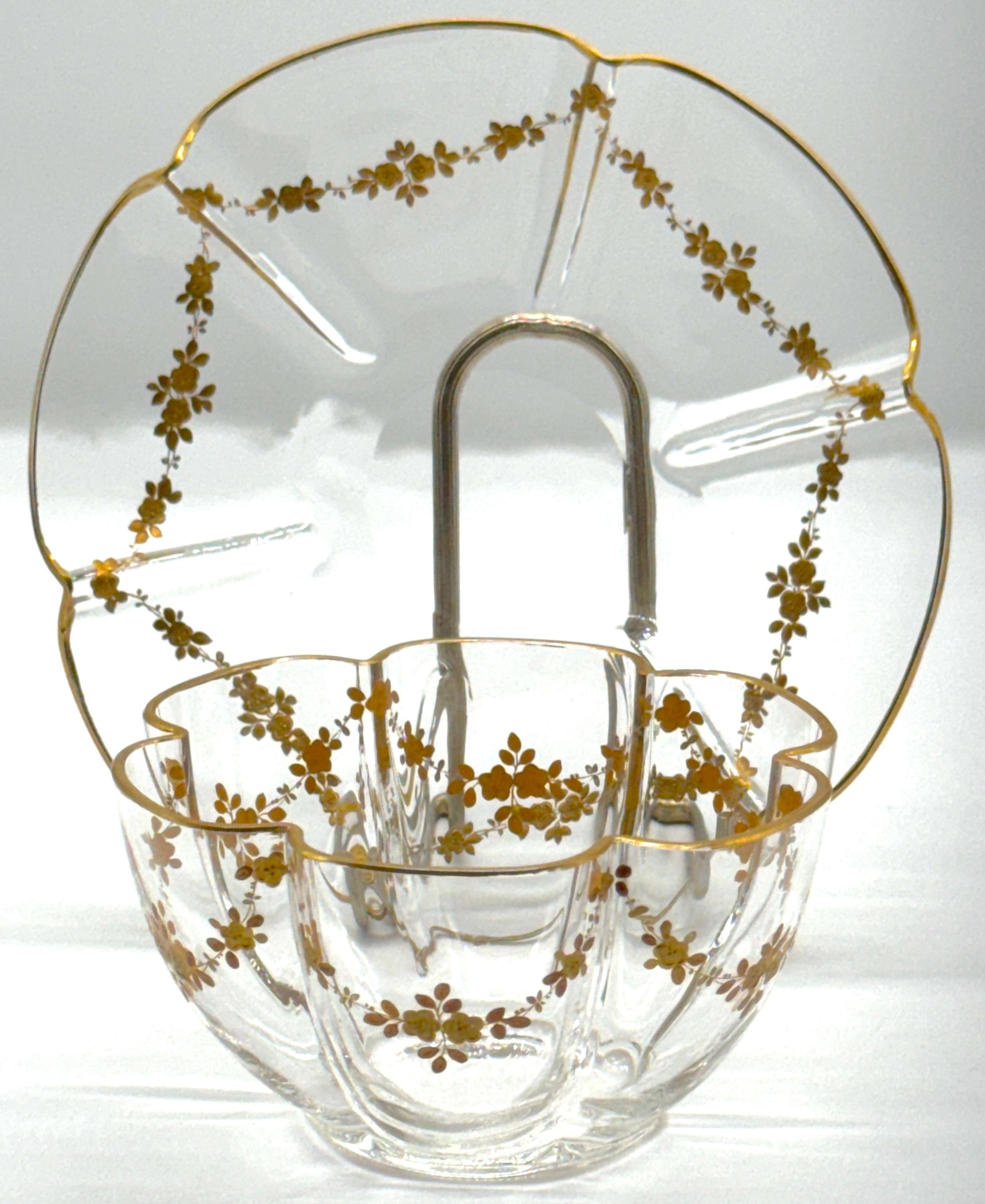 Colección de Artículos de Mesa Franceses de Cristal Esmaltado Dorado, Estilo de Baccarat en venta 2