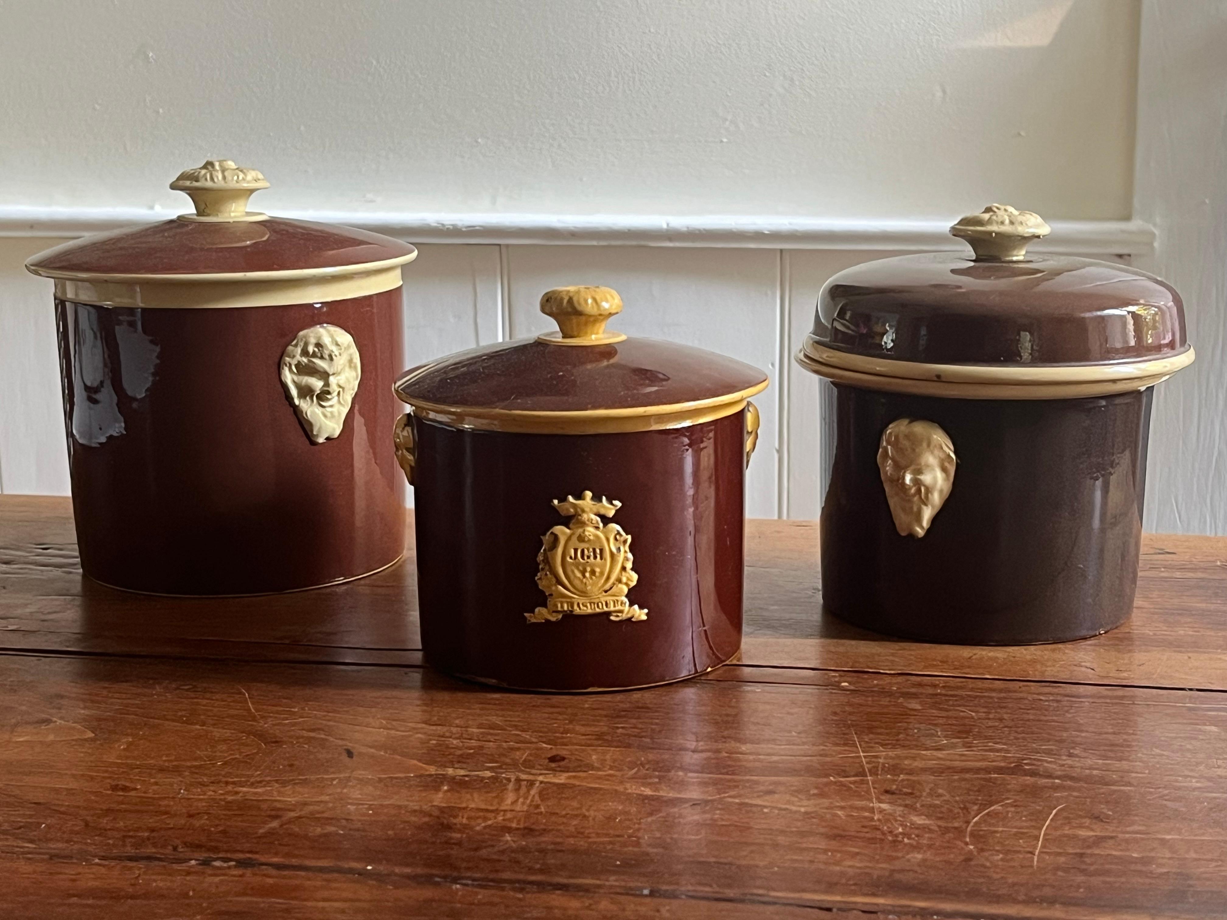 Collection of French Pate Jars, Sarreguemines 5
