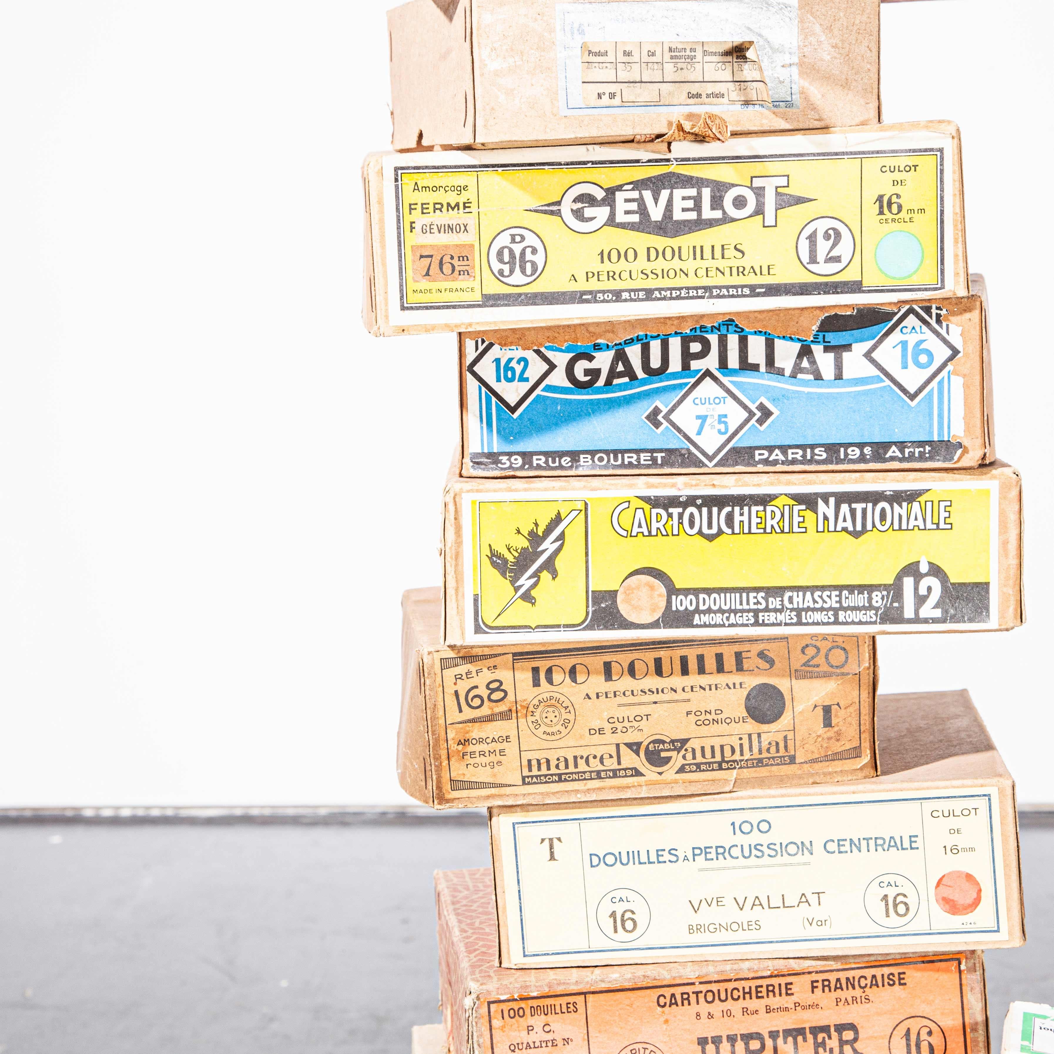 Collection of French Vintage Gun Cartridge Boxes 6
