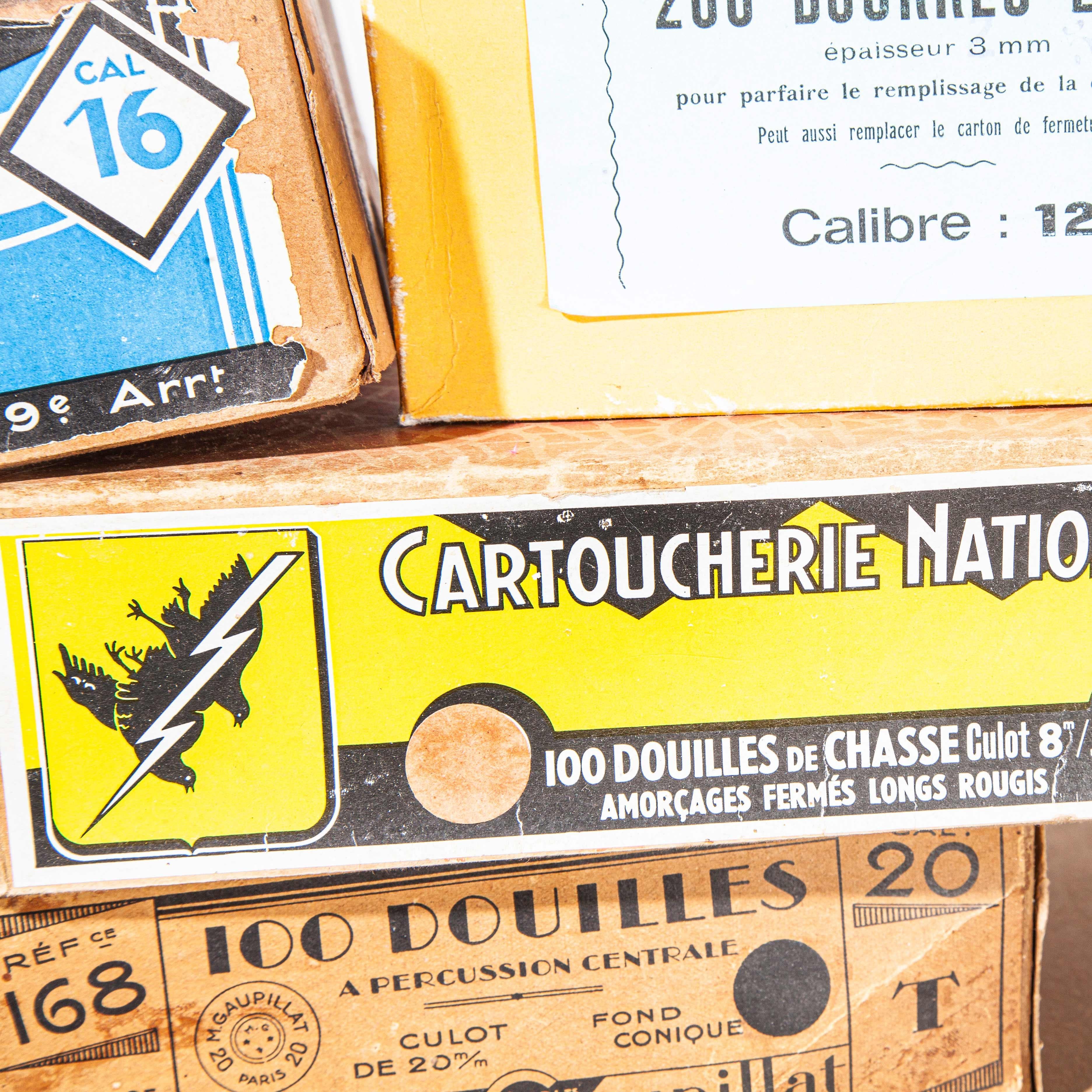 Collection of French Vintage Gun Cartridge Boxes 2
