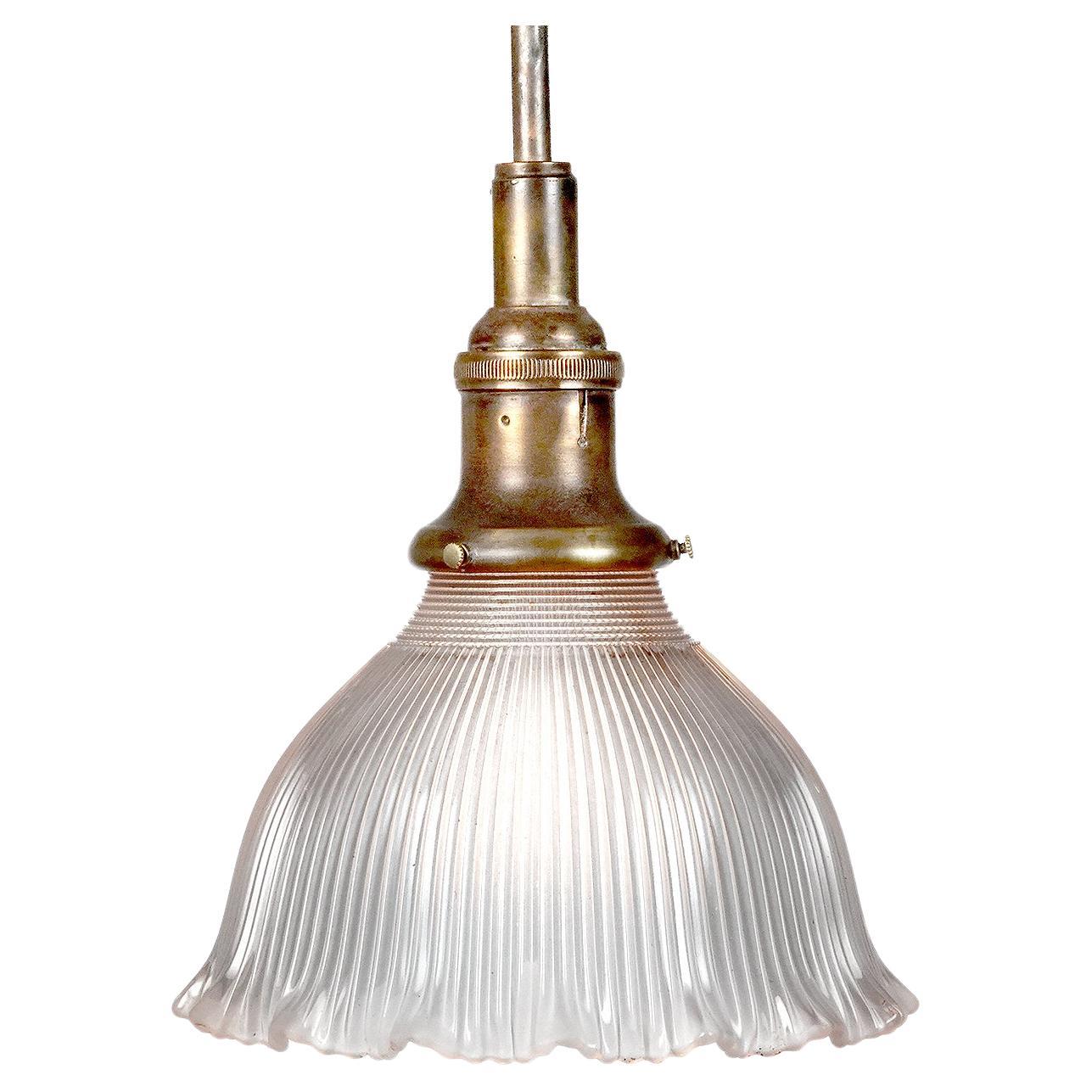 Collection of Frosted Ruffled Prismatic Pendents - 7 Inch