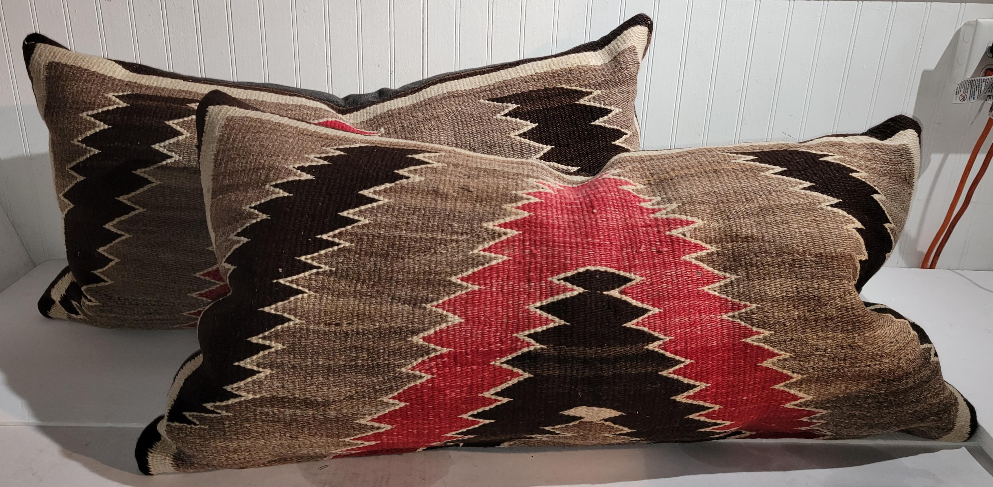 Adirondack Collection of Geometric Navajo Weaving Bolster Pillows For Sale