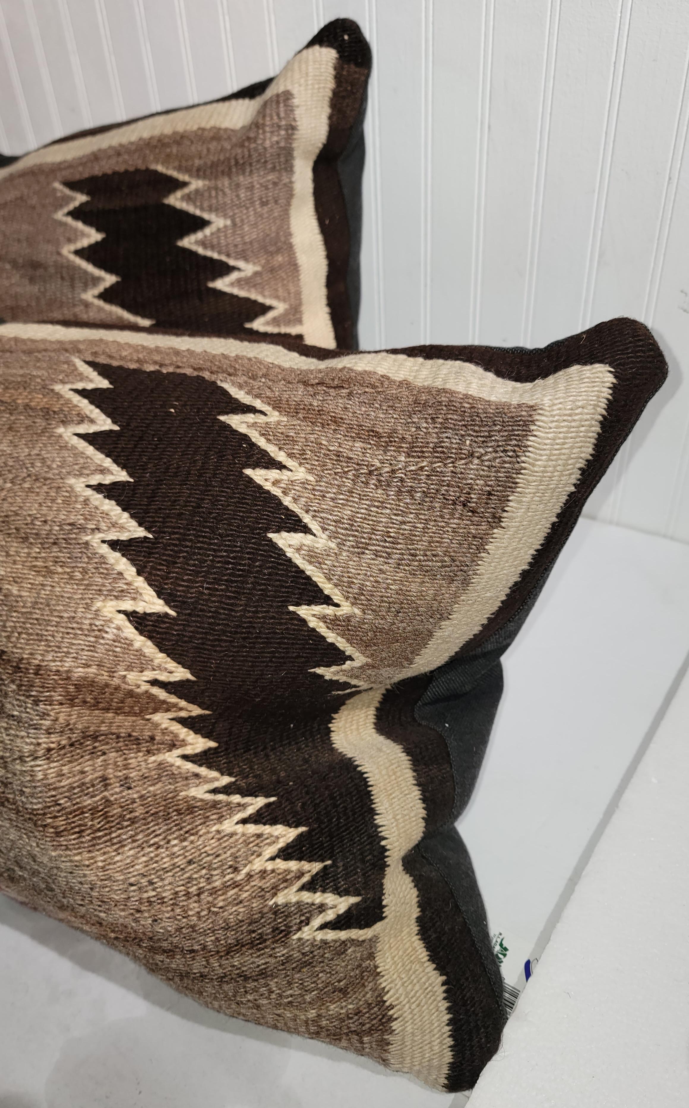 American Collection of Geometric Navajo Weaving Bolster Pillows For Sale