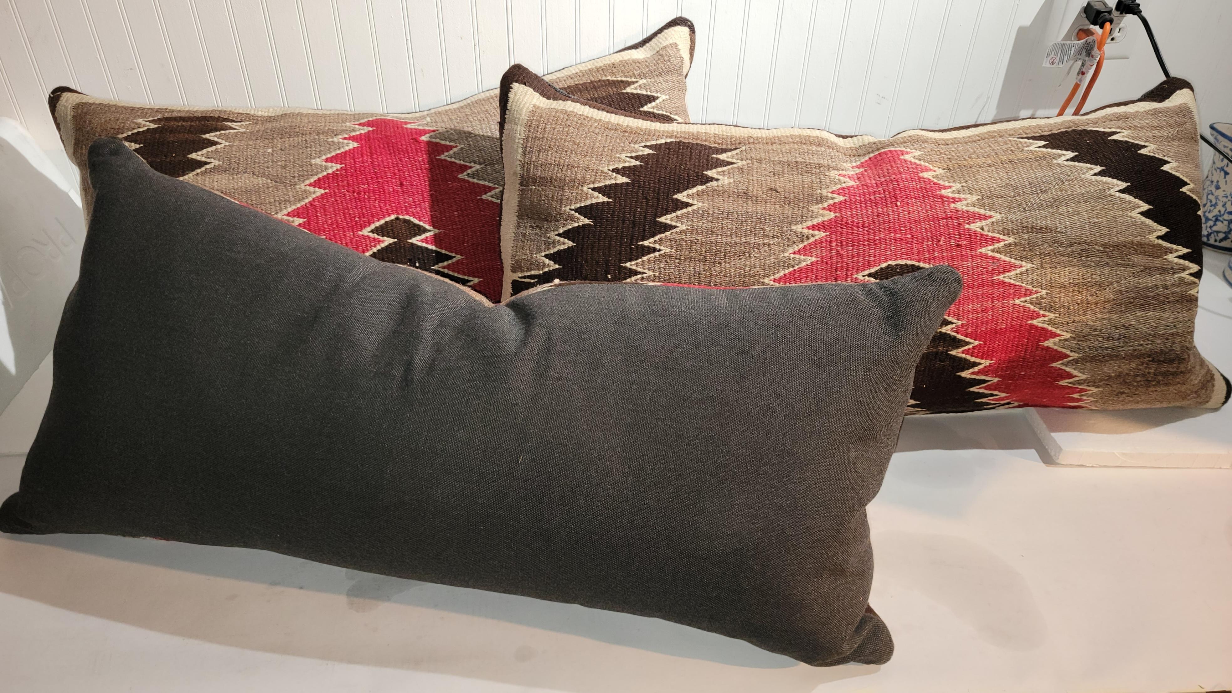 Collection of Geometric Navajo Weaving Bolster Pillows In Good Condition For Sale In Los Angeles, CA