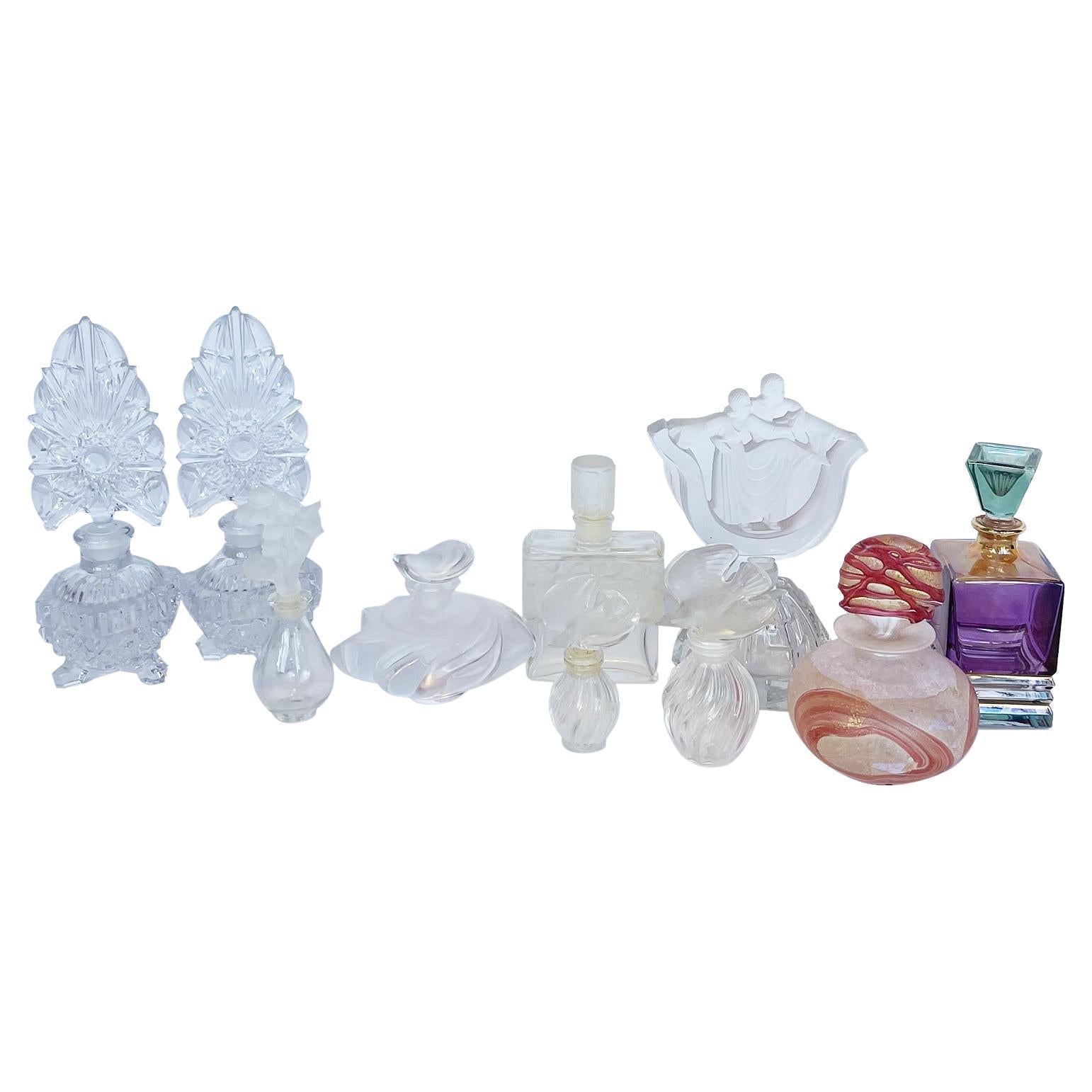 Collection of Glass Perfume Bottles For Sale