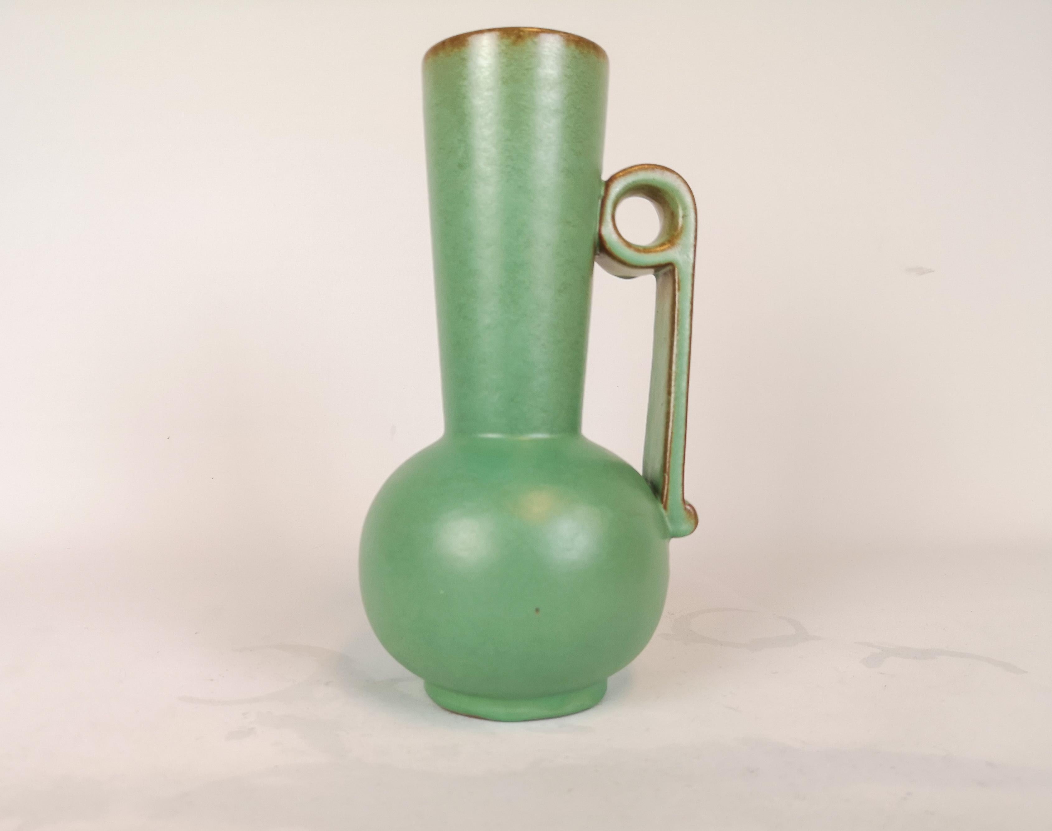 Ceramic Collection of Green Art Deco Pieces Made in Sweden, 1930s-1940s