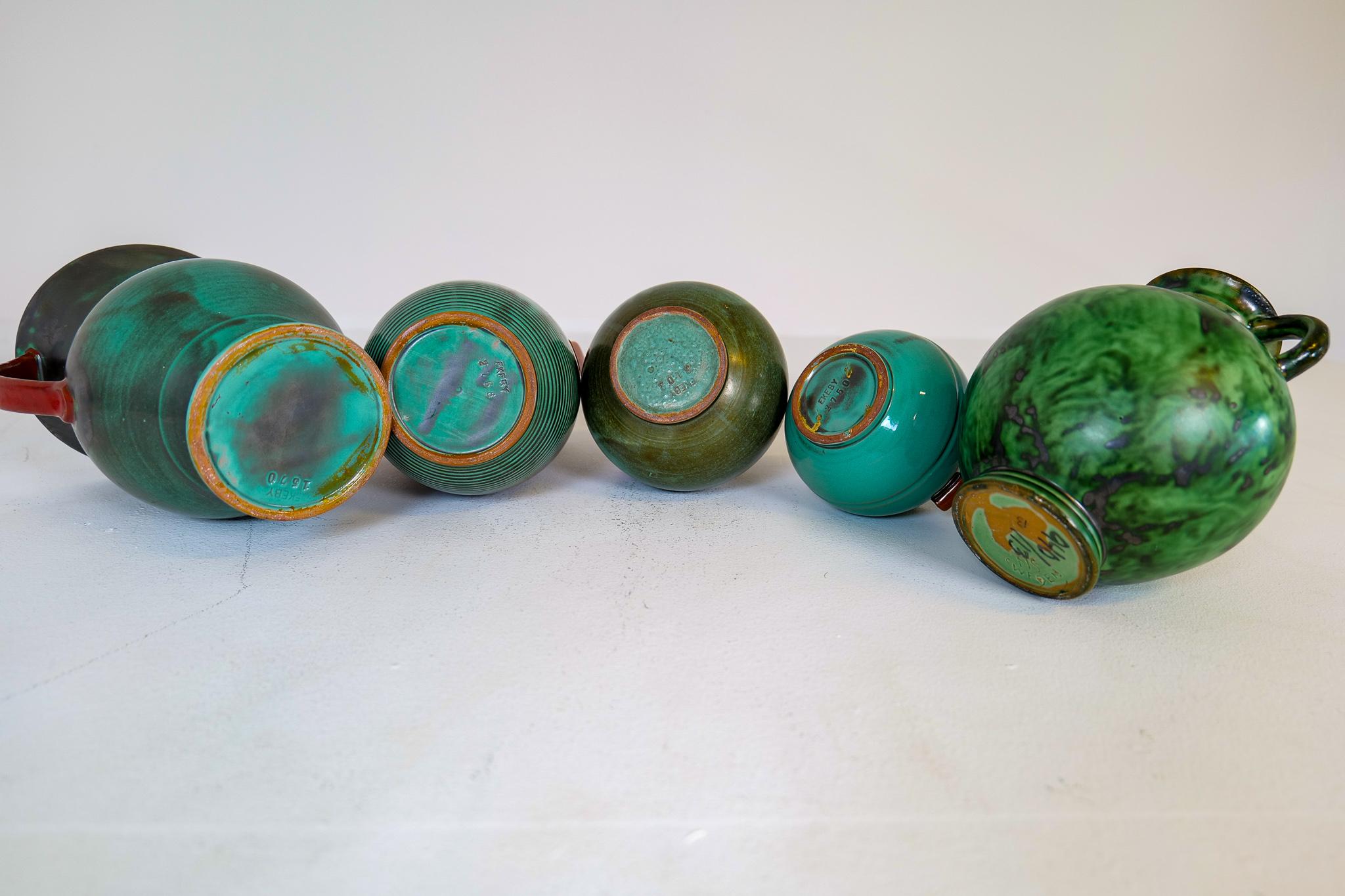 Collection of Green Art Deco Pieces Made in Sweden, 1930s-1940s For Sale 13