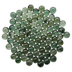 Collection of Green Glass Marbles. English, 19th Century