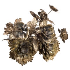 Vintage Collection of Hand Cut Metal Flower Sculpture